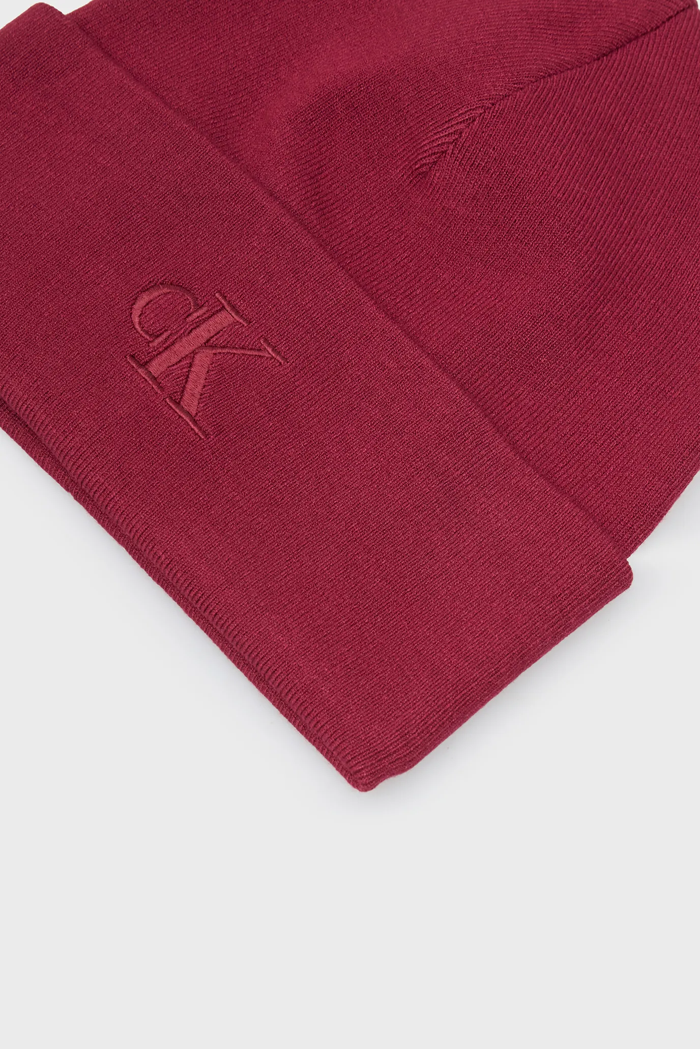 Чоловіча бордова шапка FINE RIB BEANIE 4