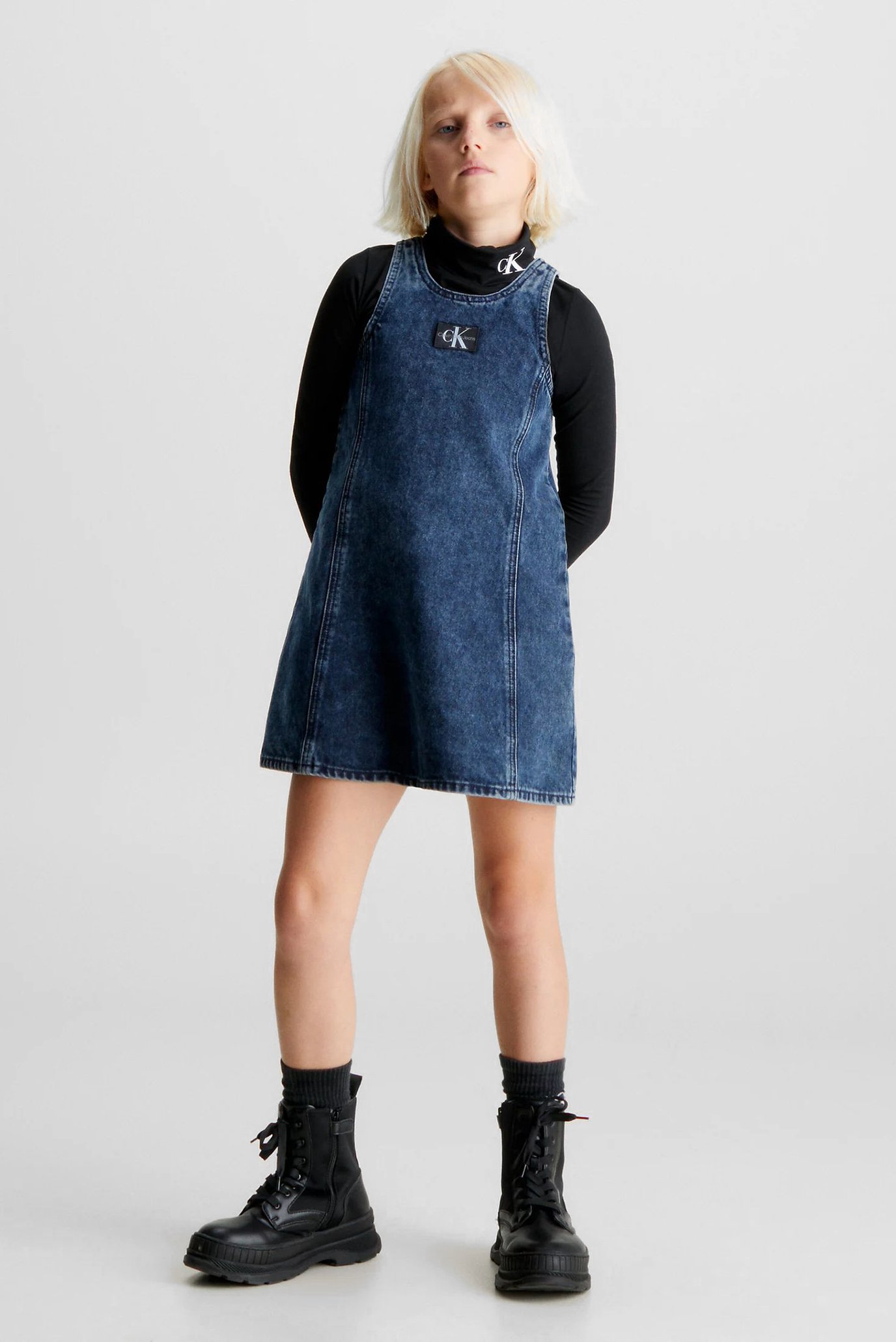 Дитячий синій джинсовий сарафан VISUAL BLUE BLACK DENIM DRESS 1