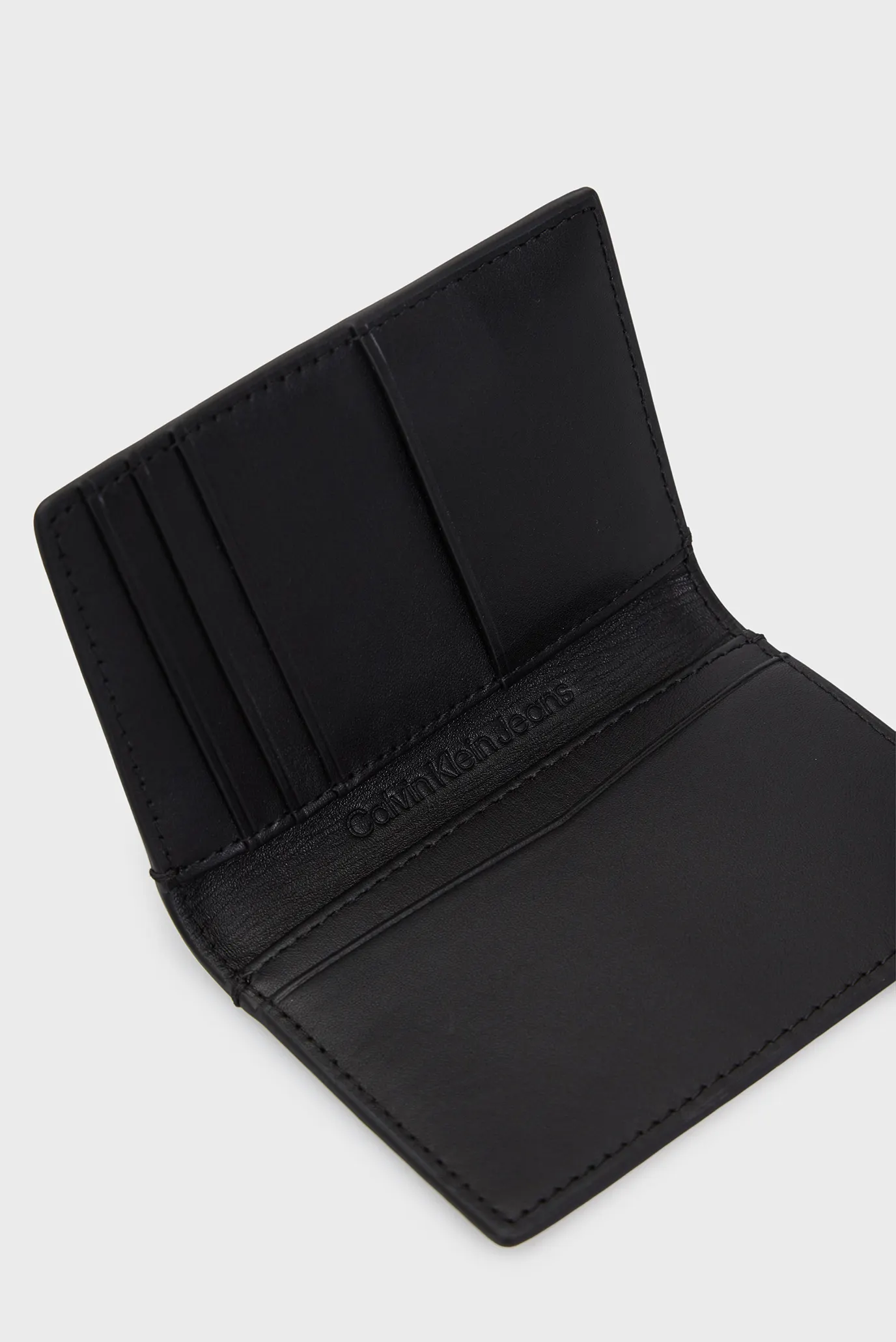 Мужской черный кожаный кардхолдер LOGO EMBOSS COMPACT BIFOLD 2