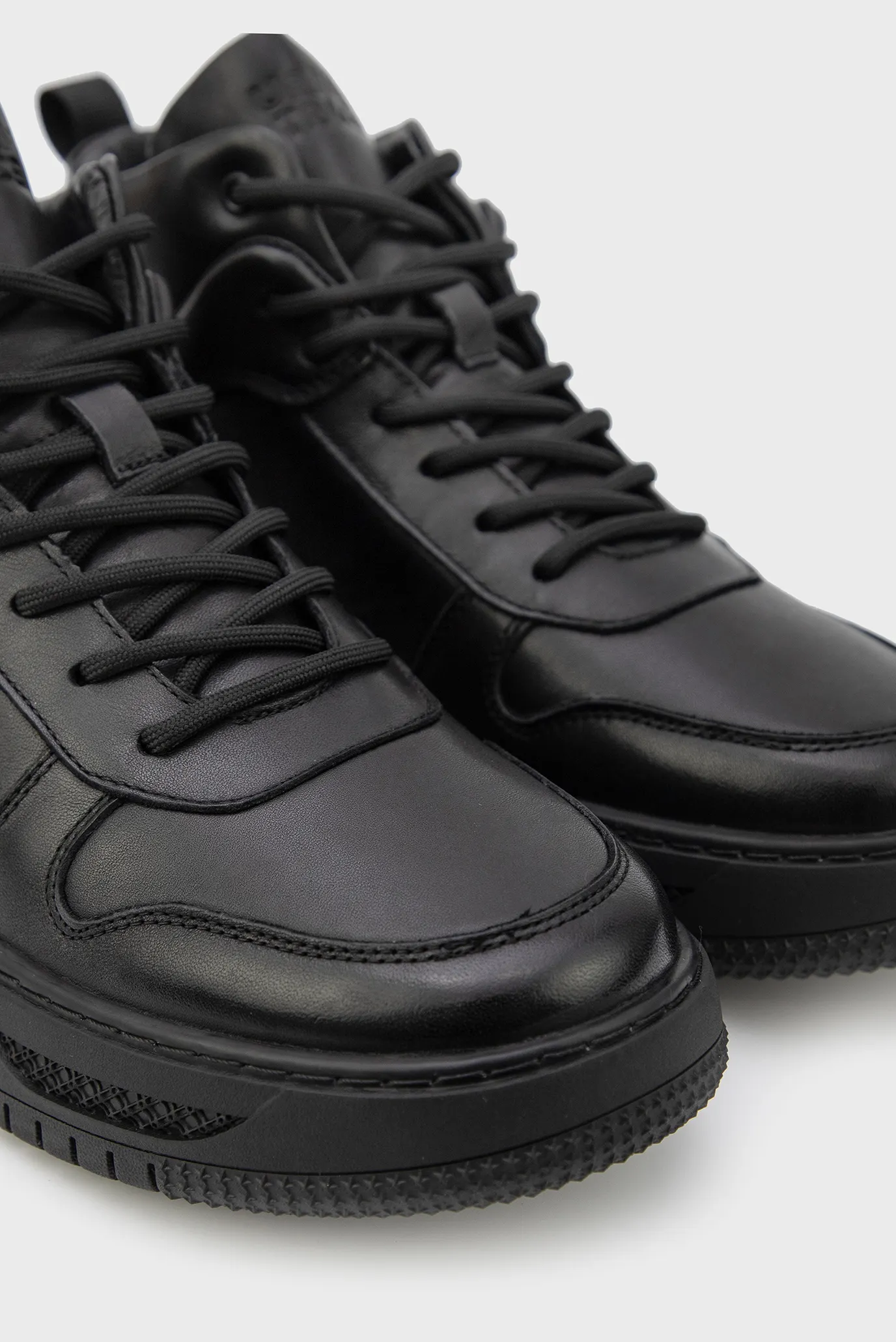 Мужские черные кожаные хайтопы 2