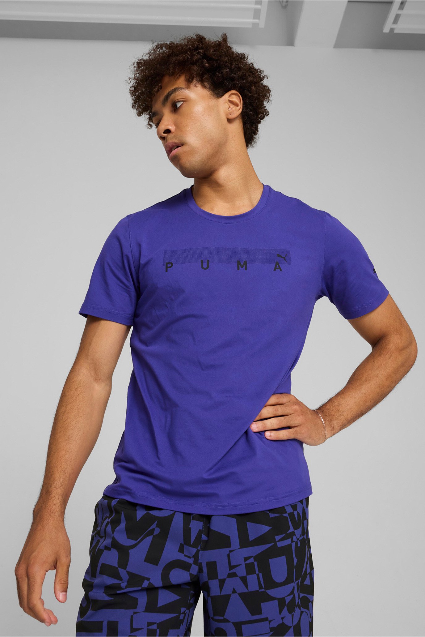 Мужская синяя футболка PUMA FIT CLOUDSPUN Tee Men 1