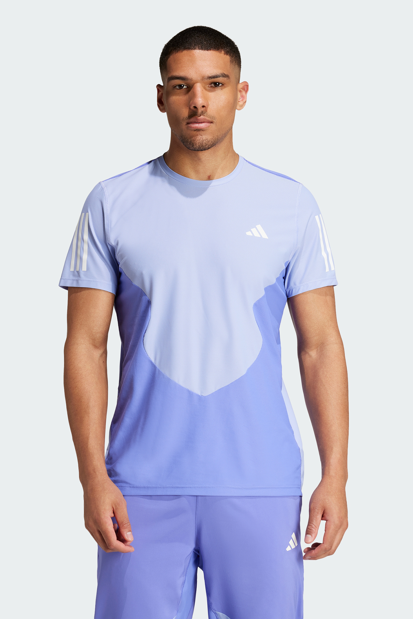 Мужская сиреневая футболка Own the Run Colorblock AEROREADY 1