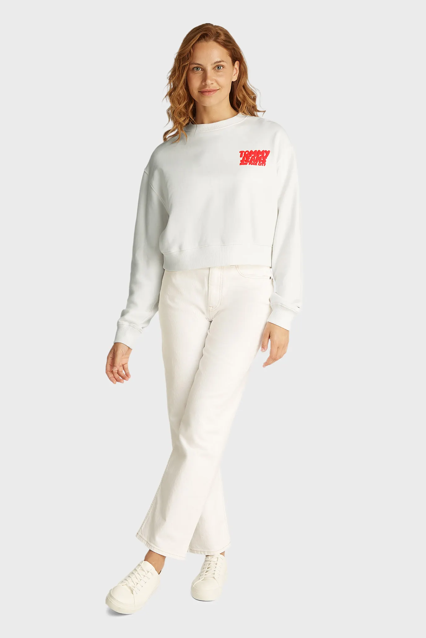 Женский белый свитшот TJW BUBBLE CREW 4