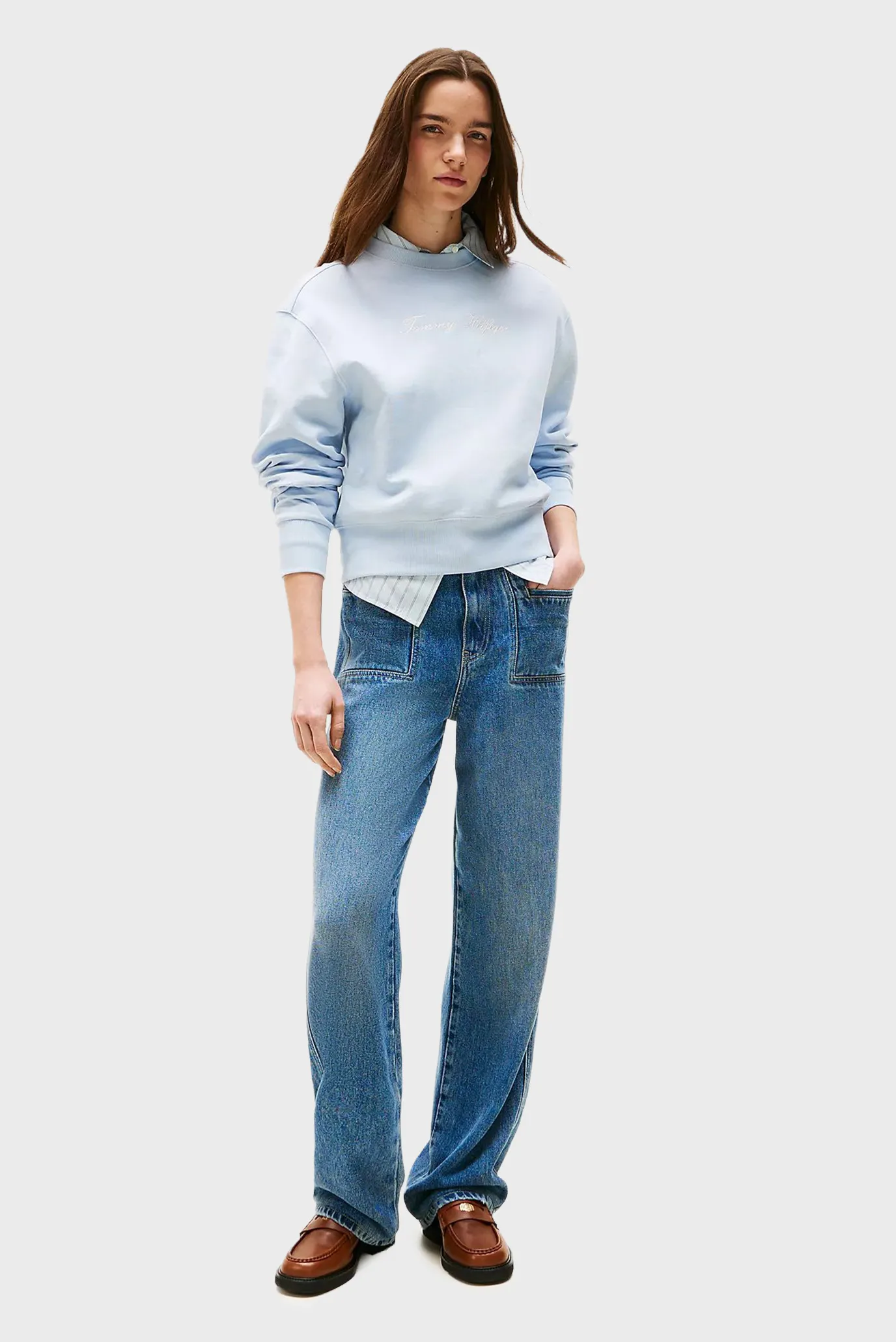 Жіночий блакитний світшот SCRIPT REG 2