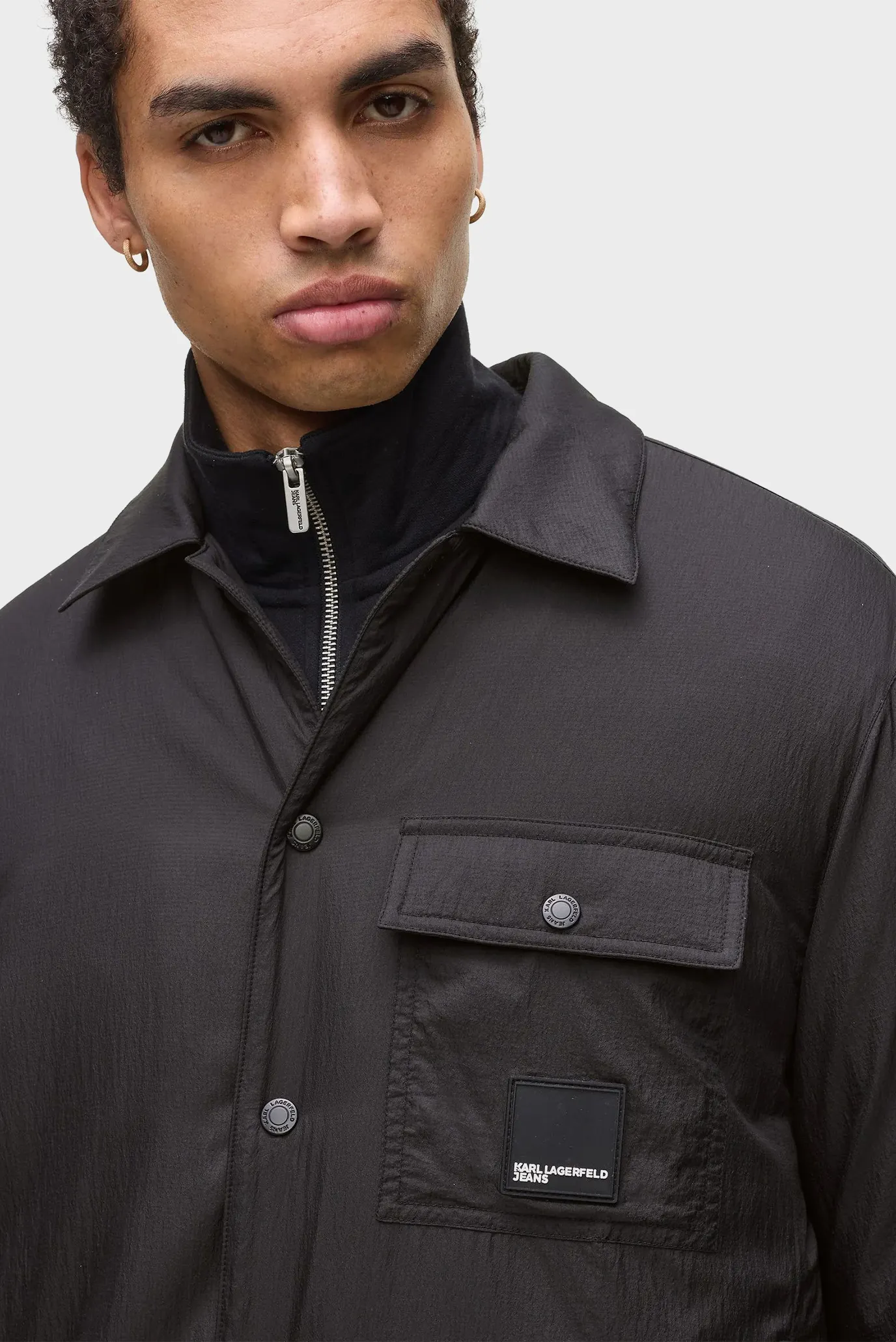 Мужская черная куртка fleece lined 4