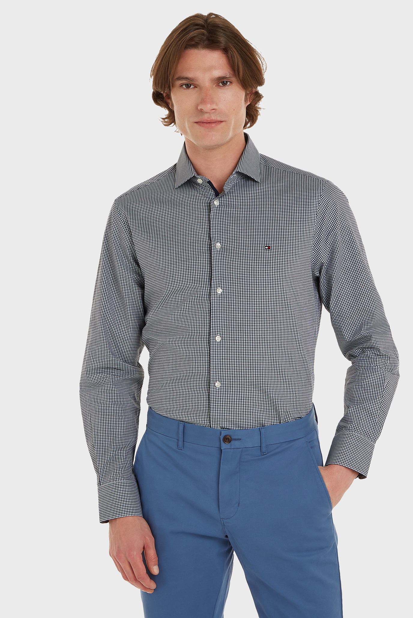 Мужская рубашка в клетку CL STRETCH MINI GINGHAM SF Разноцветный 39 Tommy Hilfiger MW0MW31845 Мужская рубашка в клетку CL STRETCH MINI GINGHAM SF Разноцветный 39 Tommy Hilfiger MW0MW31845