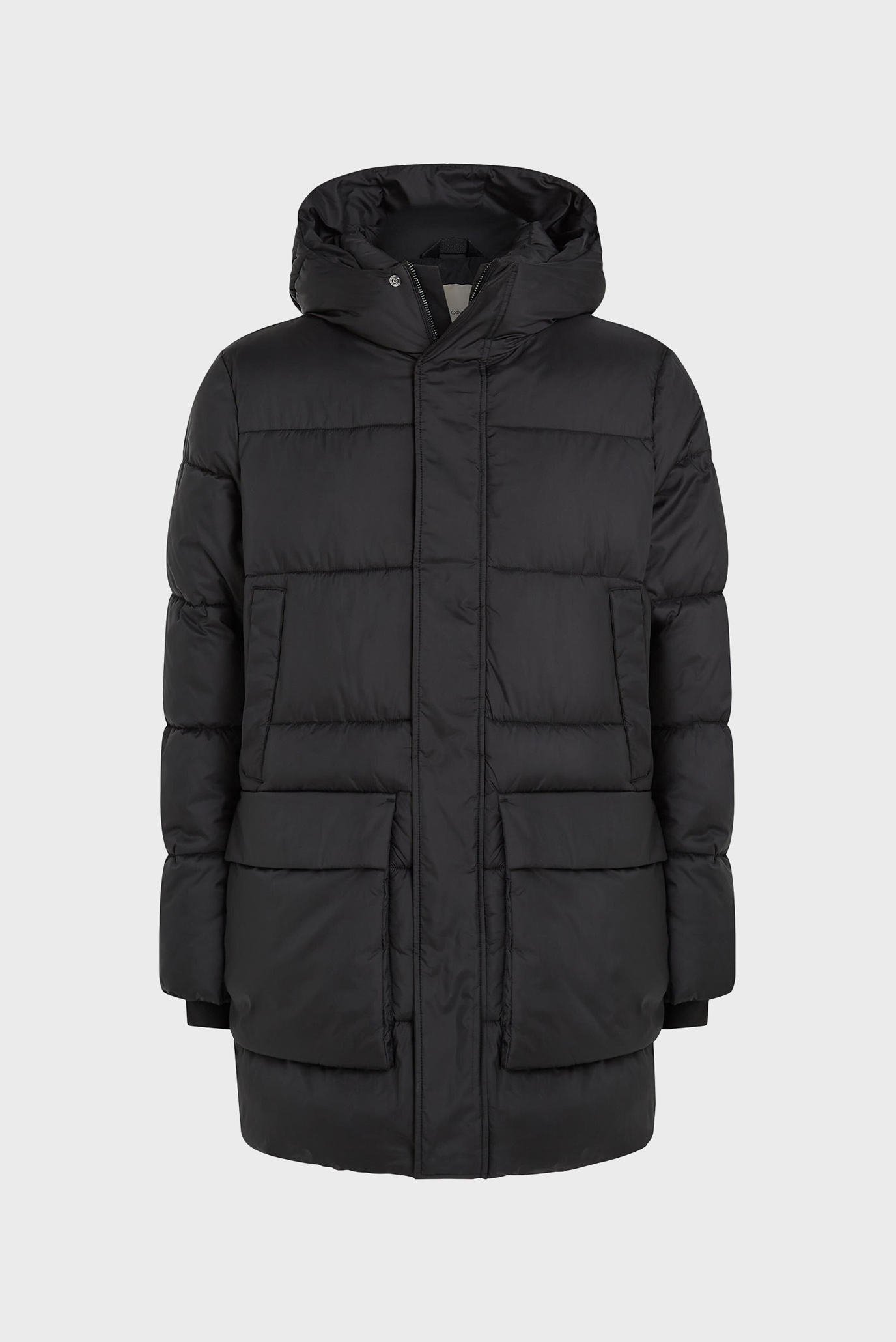 Чоловіча чорна парка LONG HOODED QUILT PUFFER MW 1