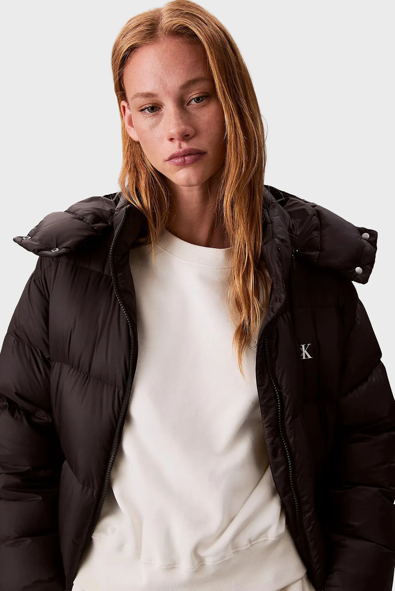 Женский черный пуховик ESSENTIAL MIDWEIGHT LONG PUFFER 6