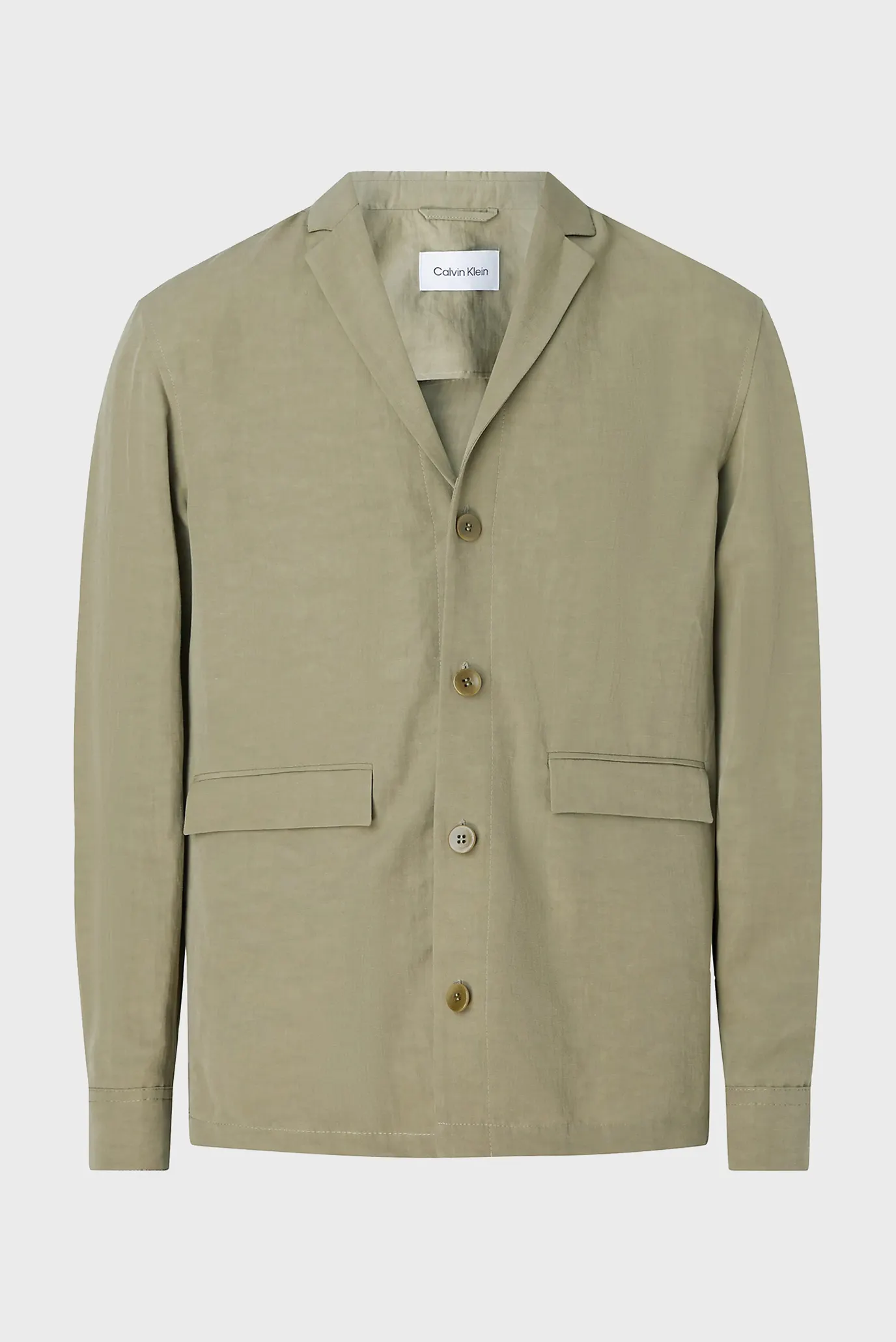 Чоловічий оливковий блейзер LINEN VISCOSE SHIRT BLAZER 5