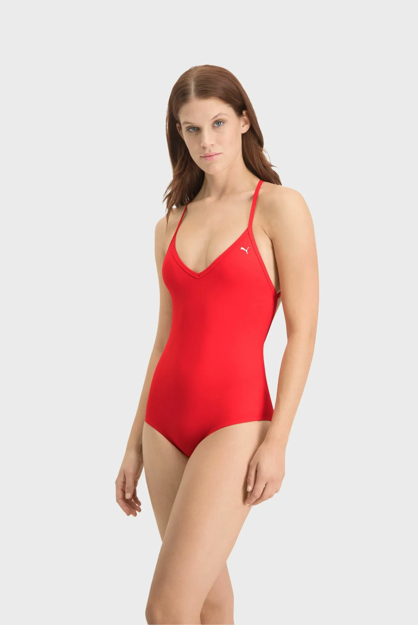 Жіночий червоний купальник Swim Women’s V-Neck Cross-back Swimsuit 2