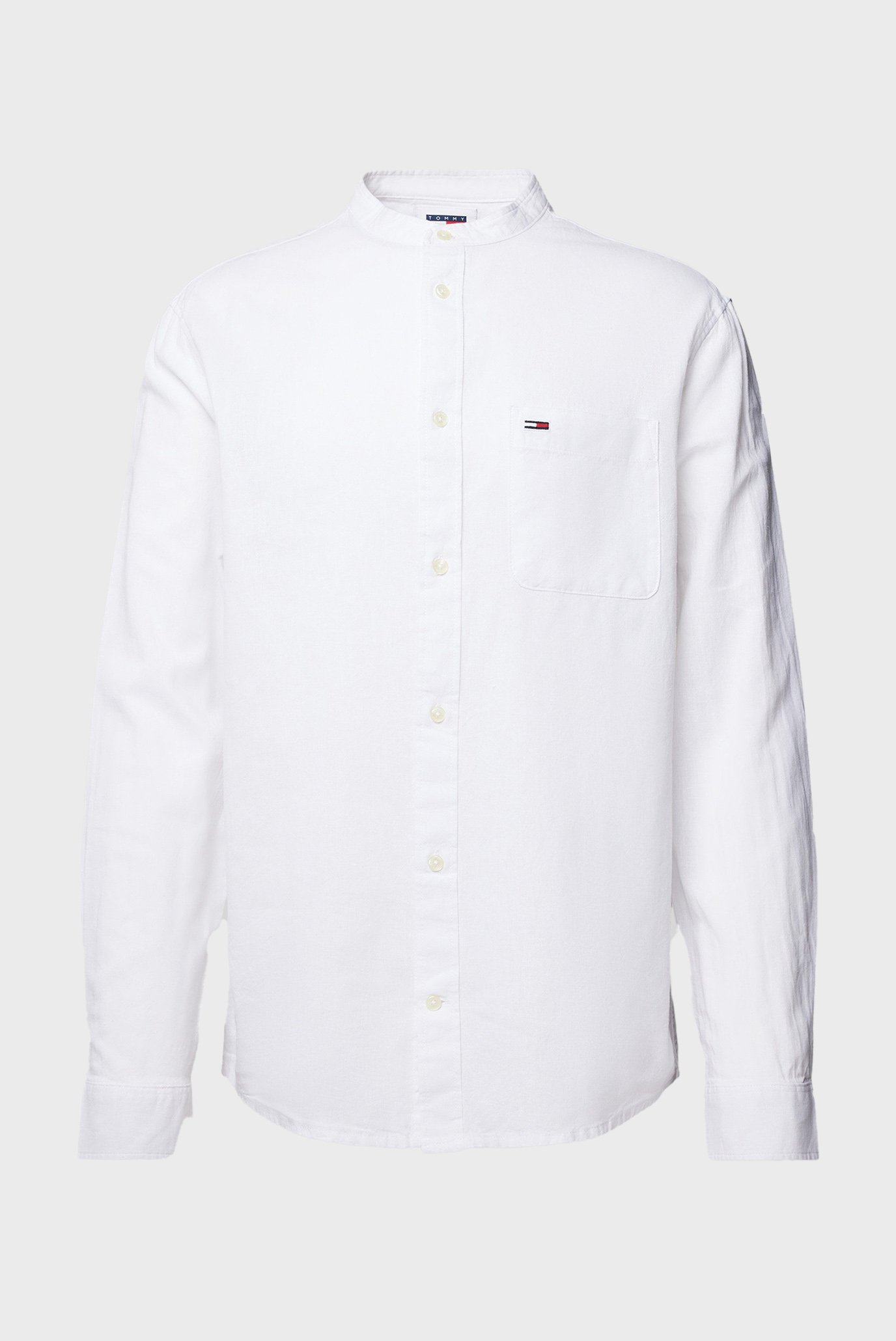 Мужская белая рубашка TJM REG MAO LINEN BLEND 1