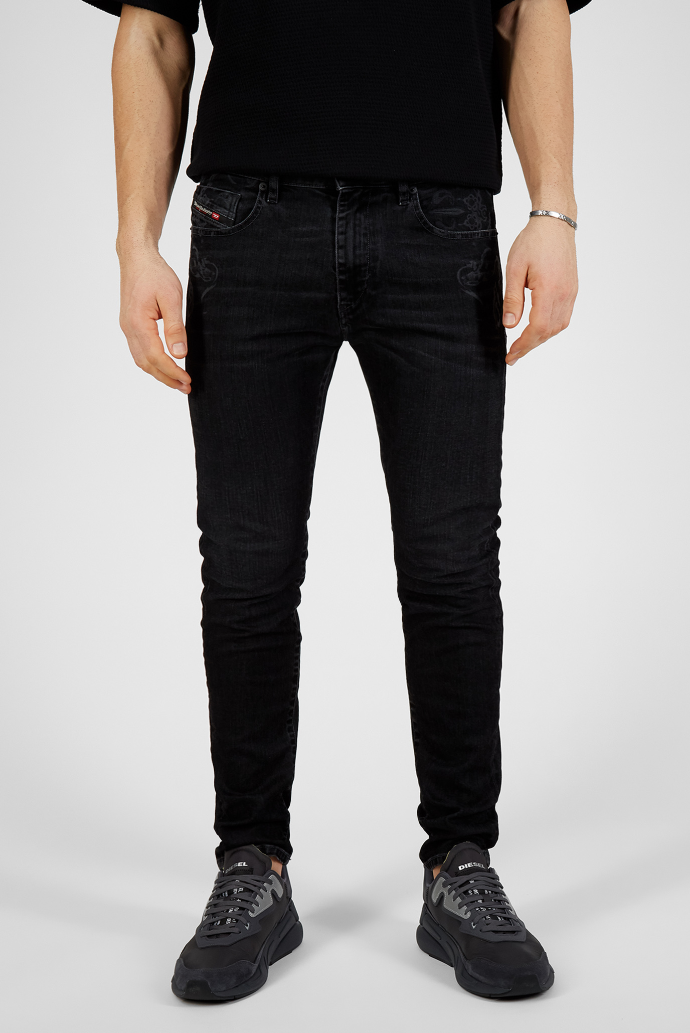 Чоловічі чорні джинси D-STRUKT-SP12 1