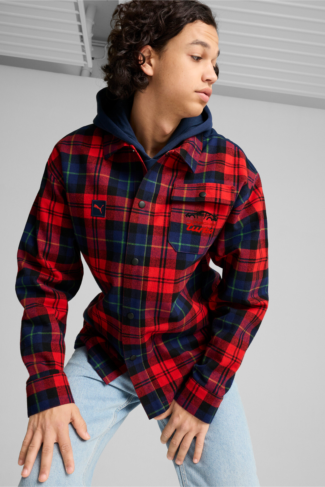 Мужская рубашка в клетку PUMA x PORSCHE LEGACY Statement Flannel Shirt 1