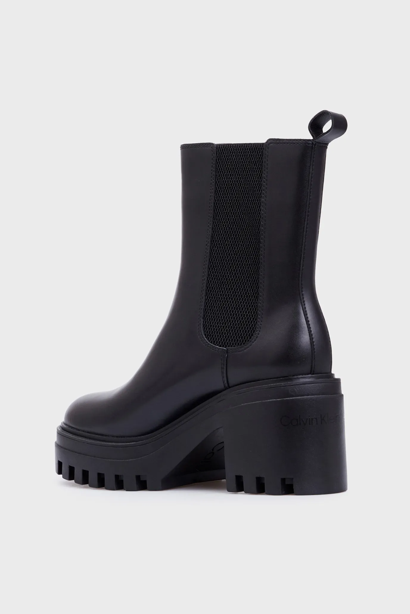 Женские черные кожаные ботильоны CHUNKY HEELED CHELSEA LTH 5