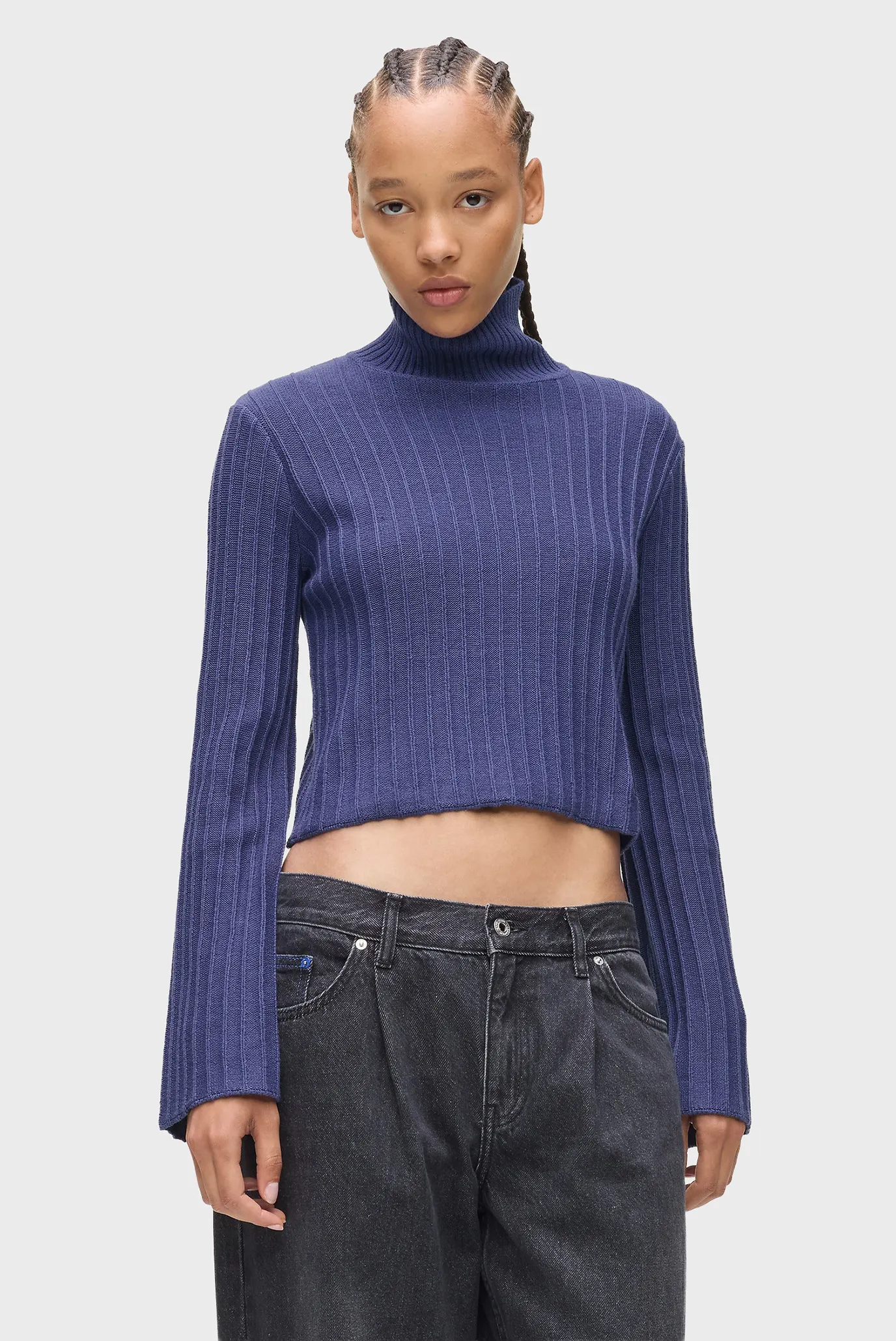 Женский синий гольф plisse 1