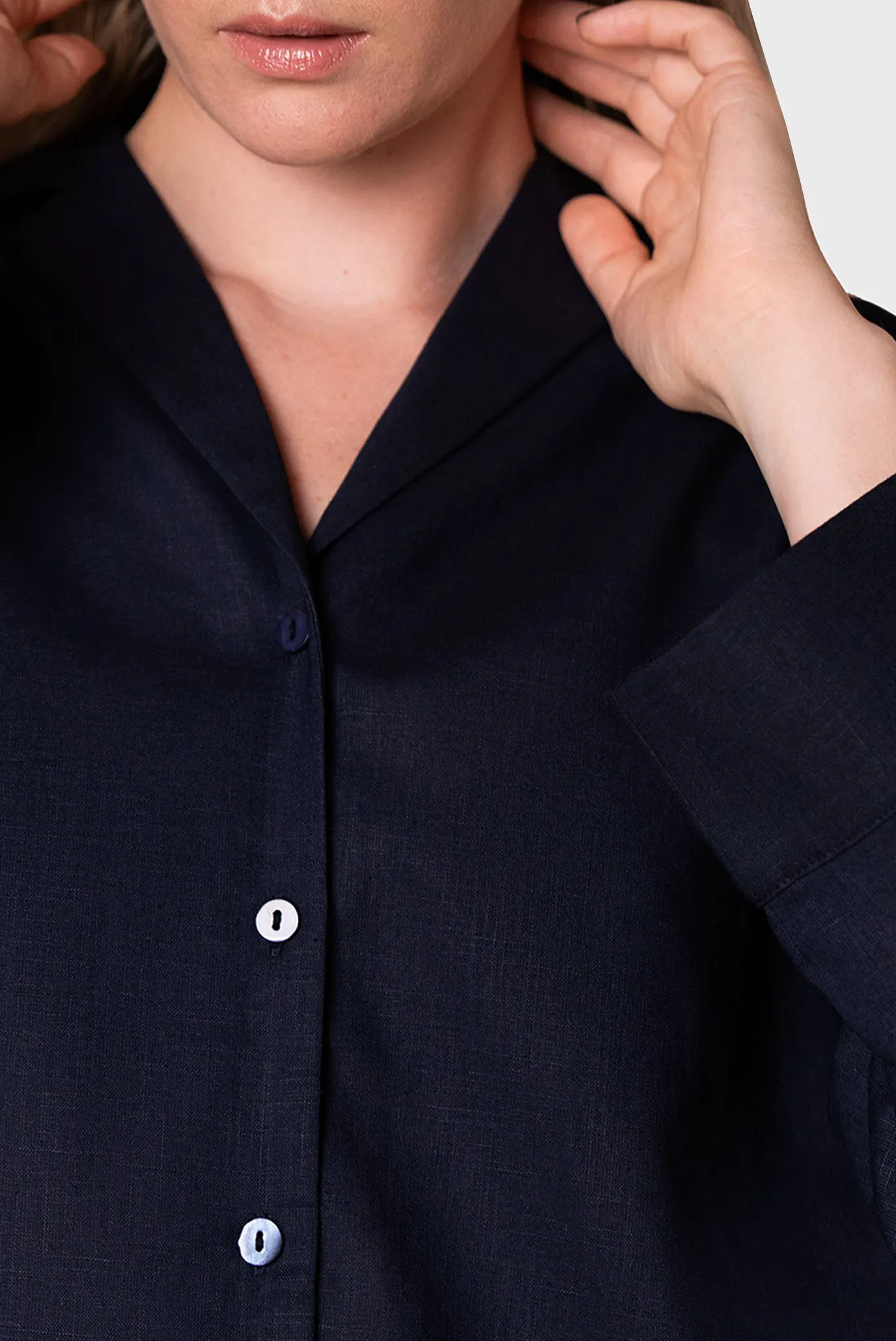 Женская темно-синяя рубашка 5