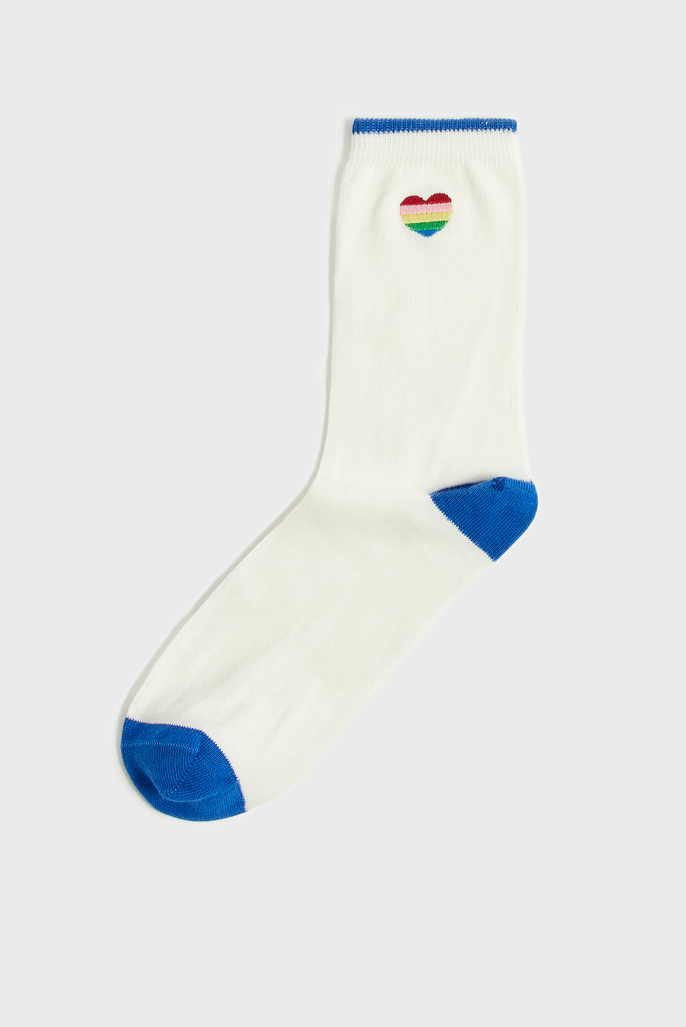 Жіночі білі шкарпетки RAINBOW HEART EMBROI 1
