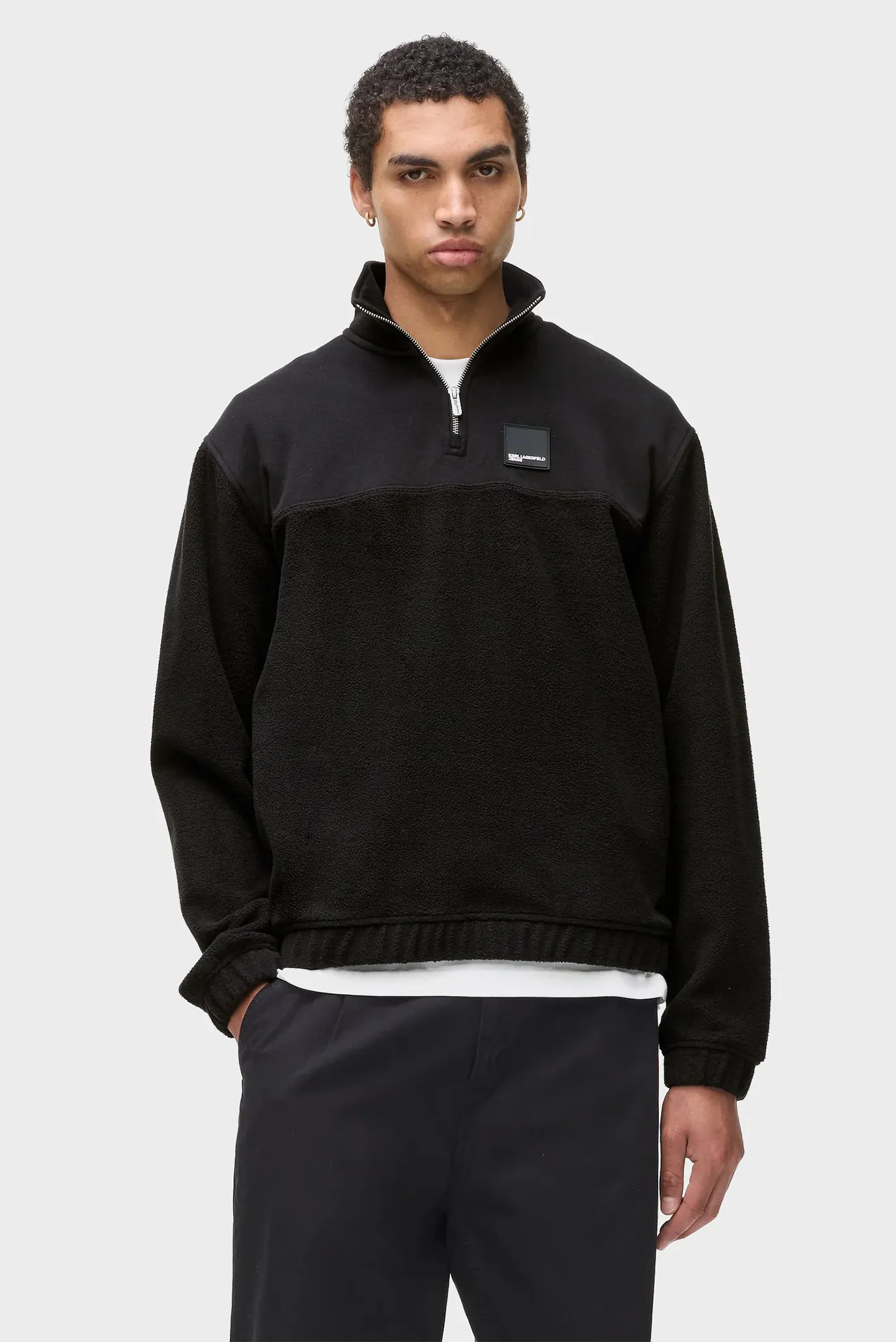 Мужская черная спортивная кофта reg polar fleece 1