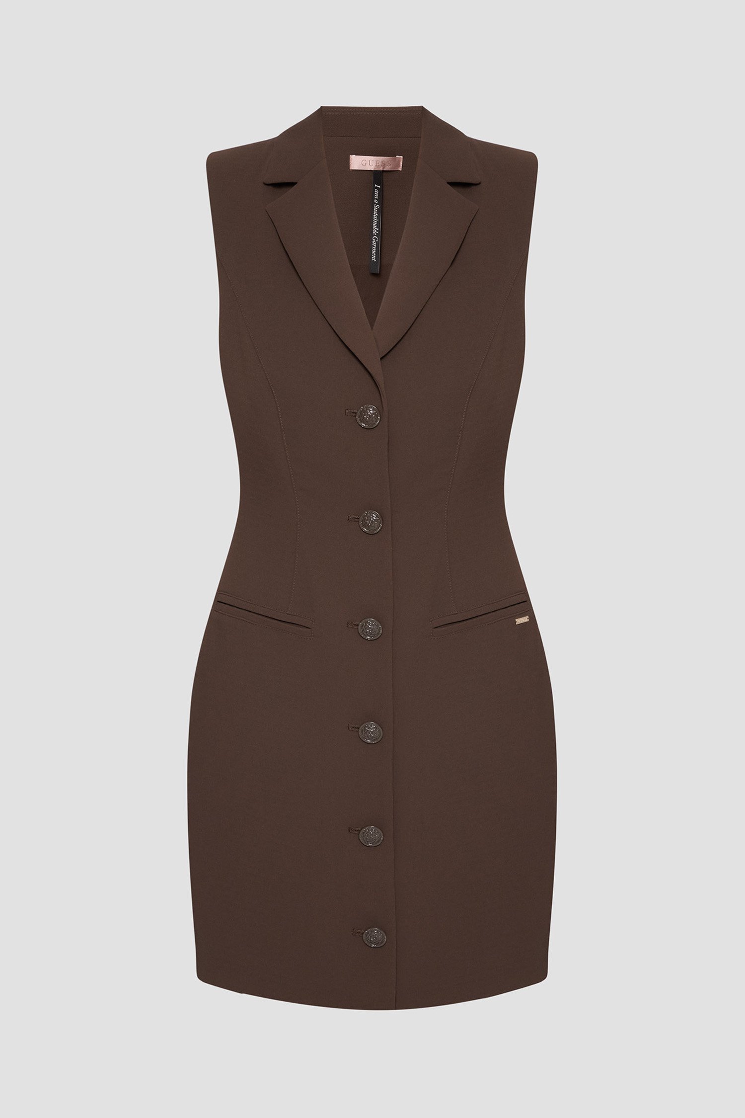 Женское коричневое платье Коричневый XS Guess W5YK36.WGHC2;G1T7 Женское коричневое платье Коричневый XS Guess W5YK36.WGHC2;G1T7