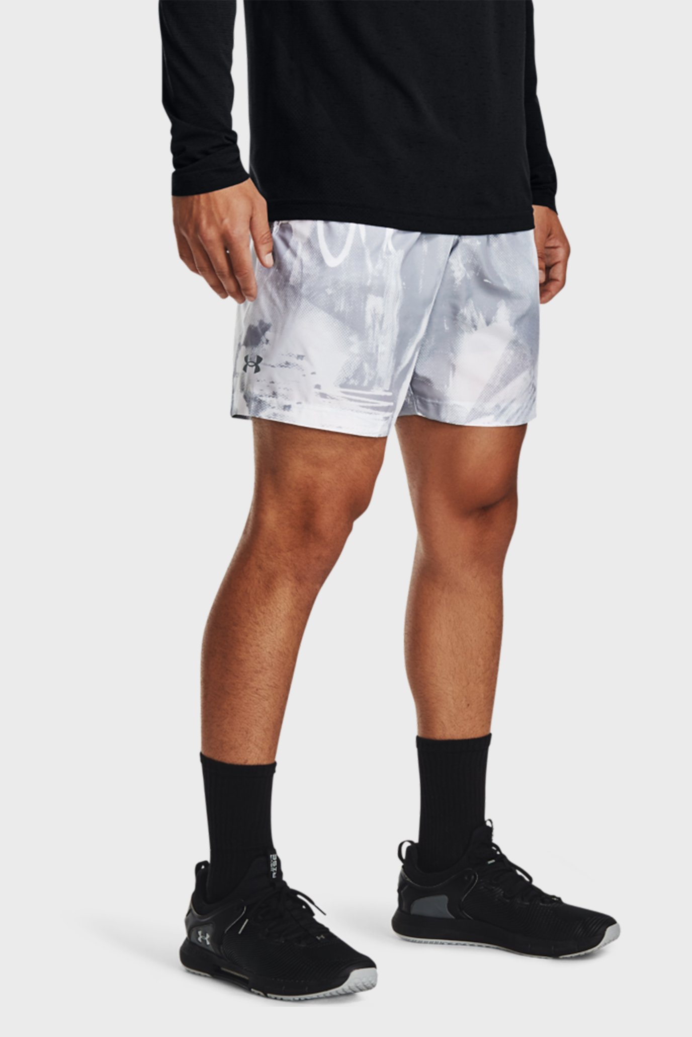 Чоловічі сірі шорти UA Woven Adapt Shorts-BLK 1