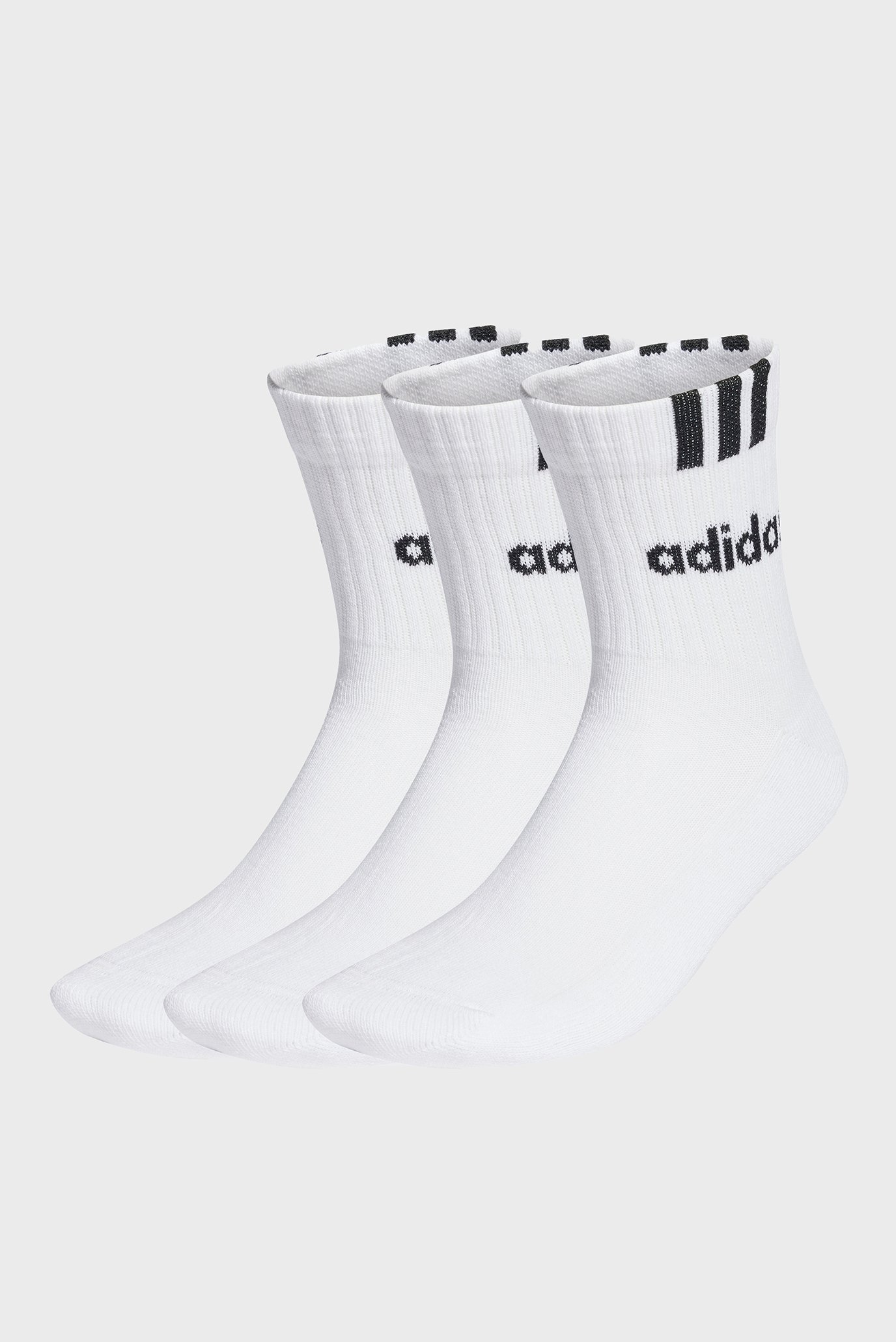 Білі шкарпетки (3 пари) 3-Stripes Linear Half-Crew Cushioned 1