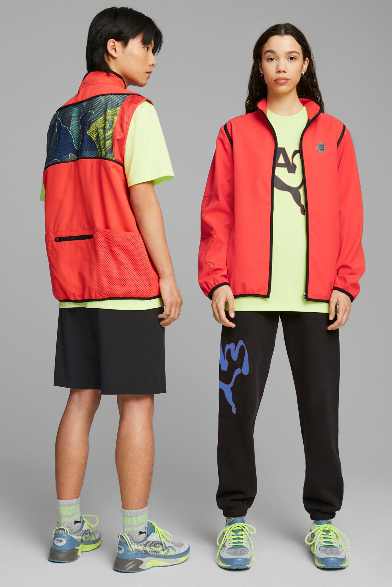 Красная ветровка PUMA x PERKS AND MINI Zip-Off Jacket (унисекс) 1