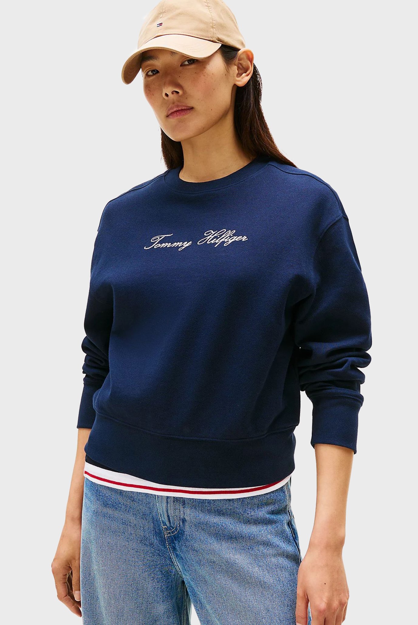 Женский темно-синий свитшот LUREX SCRIPT REG Синий M Tommy Hilfiger WW0WW47159