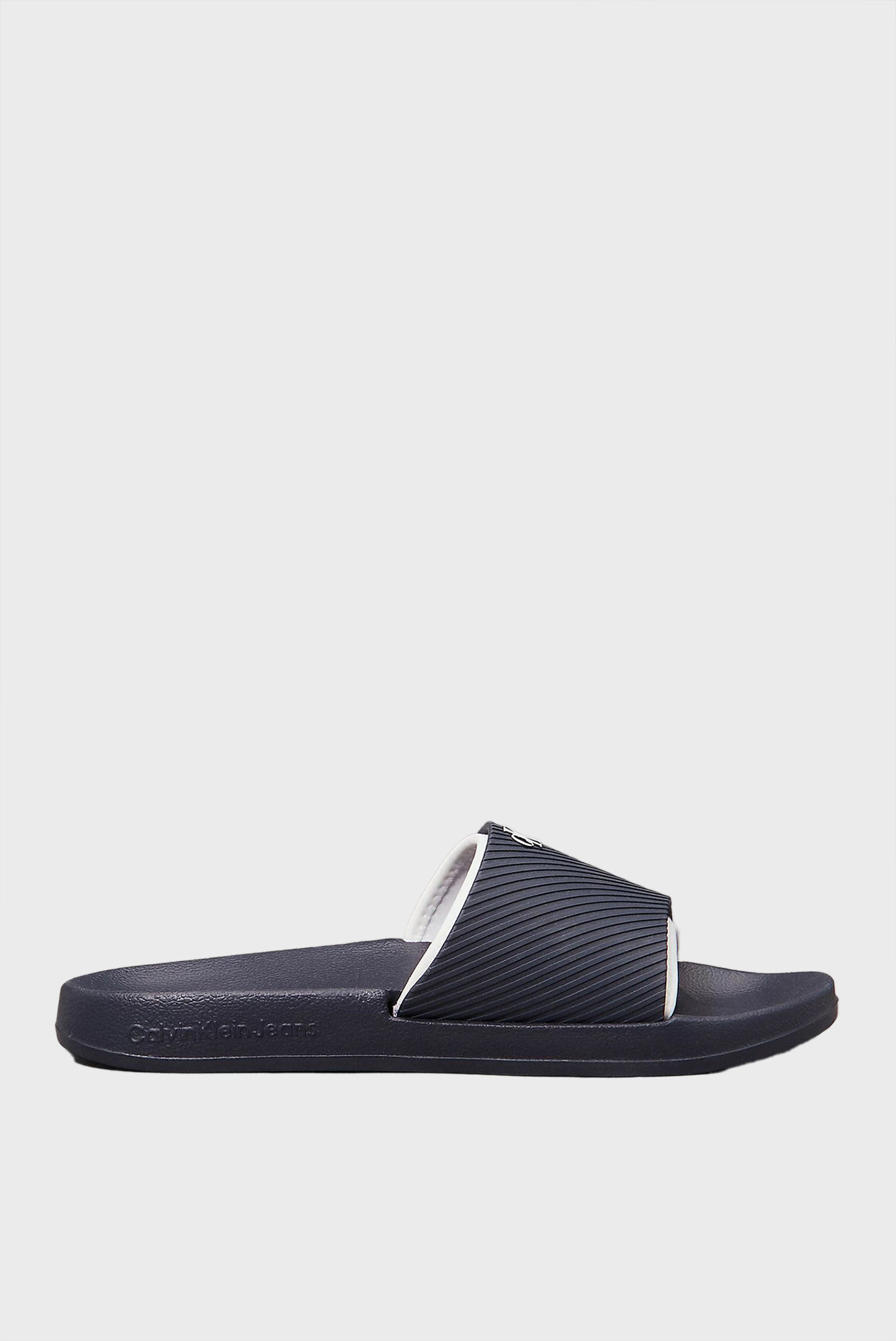 Мужские темно-синие слайдеры RUBBER NEOPRENE TEXT Синий 40 Calvin Klein Jeans YM0YM01234 Мужские темно-синие слайдеры RUBBER NEOPRENE TEXT Синий 40 Calvin Klein Jeans YM0YM01234