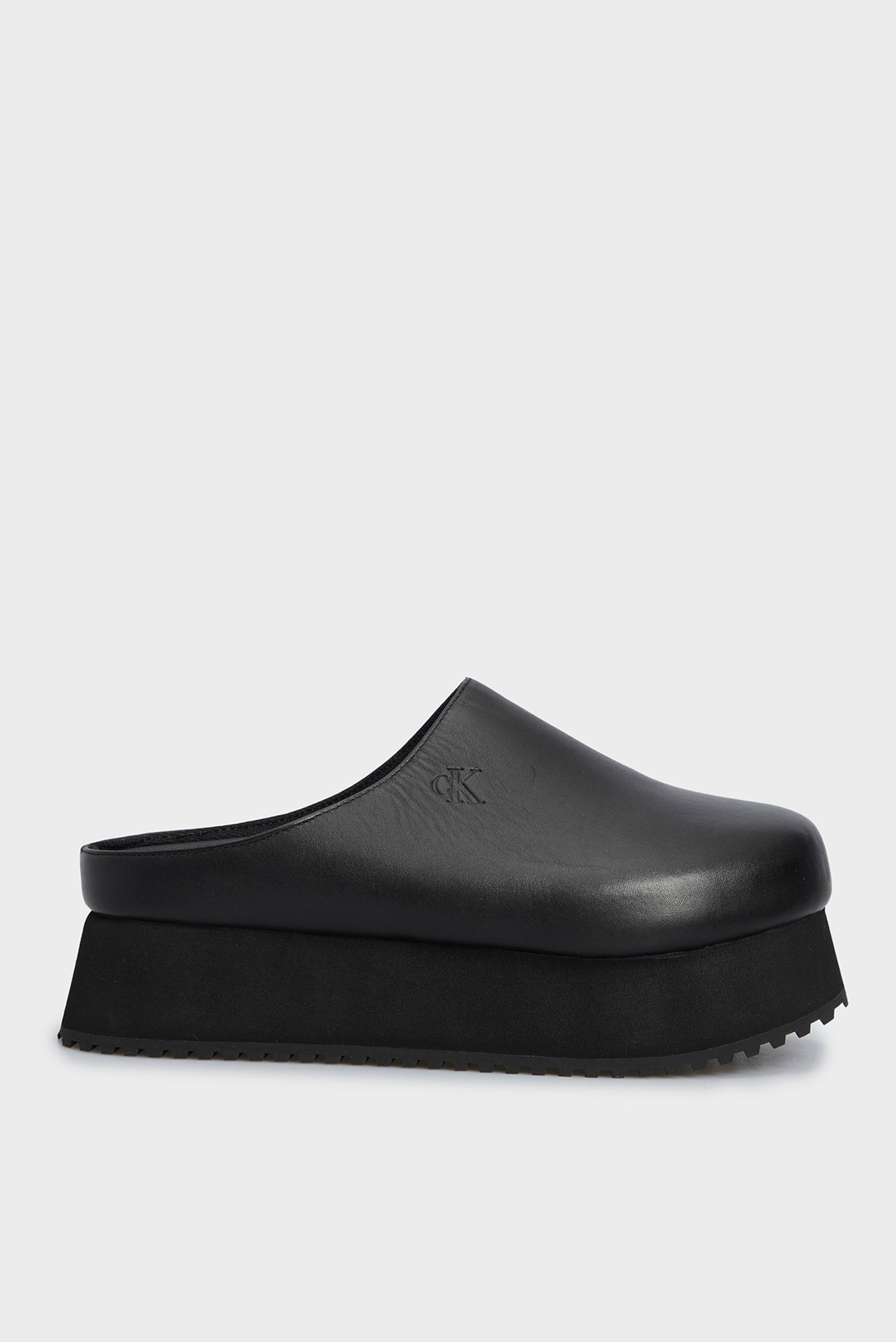 Жіночі чорні шкіряні клоги CLOSE TOE FLATFORM 1