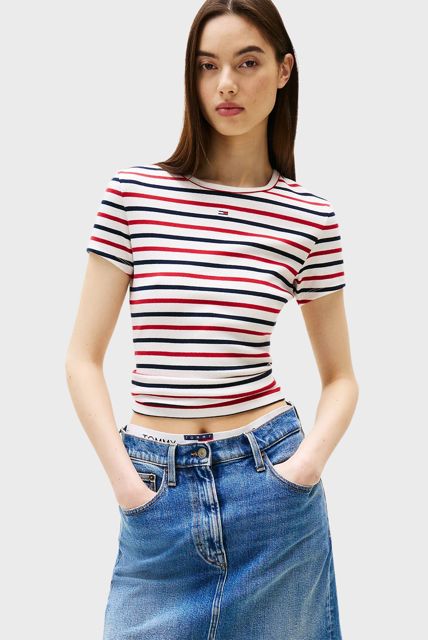 Женская футболка в полоску SLIM ESSENTIAL Разноцветный M Tommy Jeans DW0DW17383 Женская футболка в полоску SLIM ESSENTIAL Разноцветный M Tommy Jeans DW0DW17383