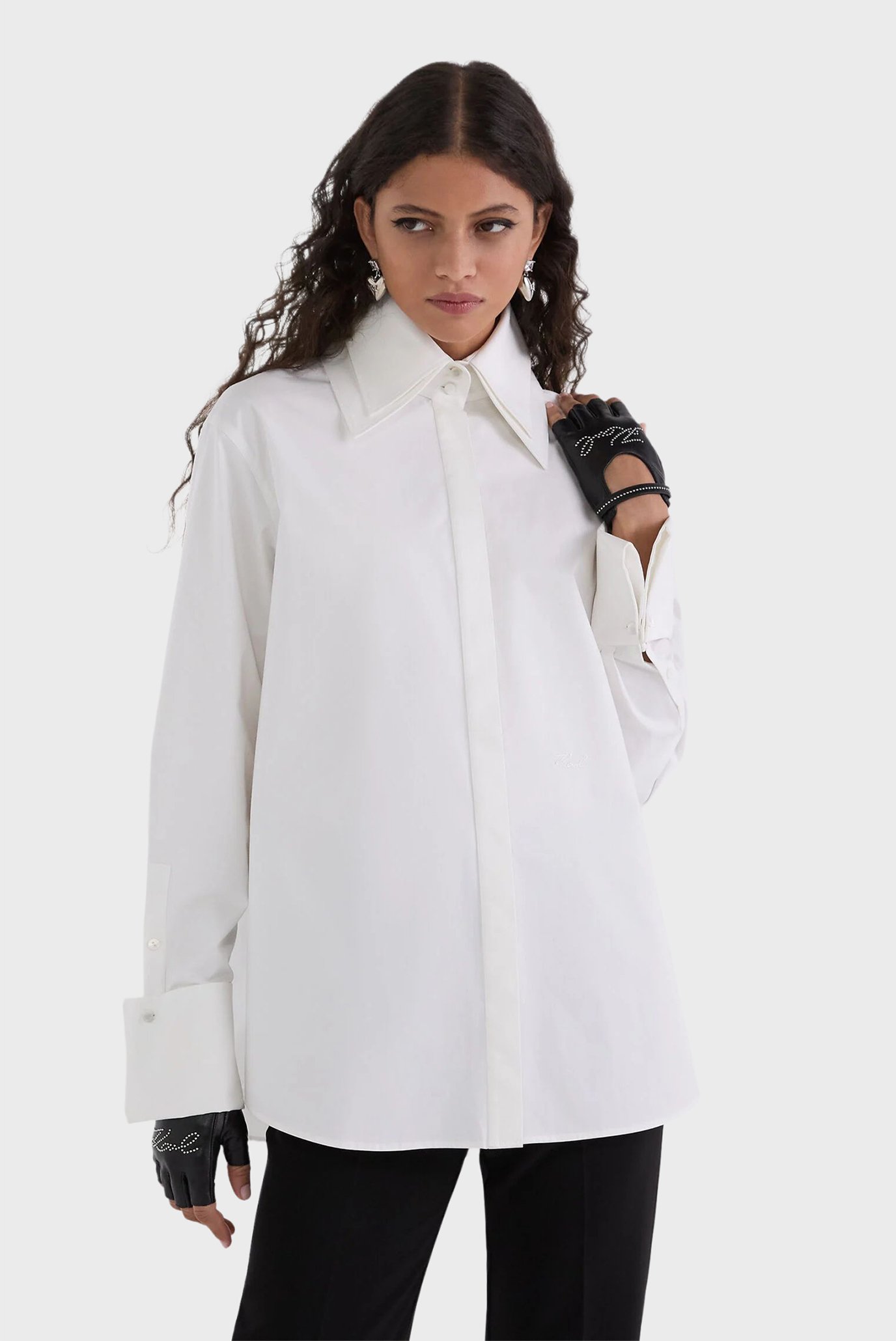 Женская белая рубашка Белый 44 Karl Lagerfeld A3W11020 Женская белая рубашка Белый 44 Karl Lagerfeld A3W11020