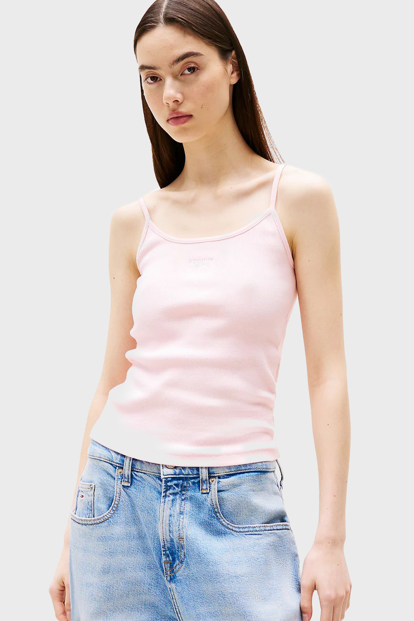 Женский розовый топ SCRIPT STRAPPY Розовый S Tommy Jeans DW0DW20241 Женский розовый топ SCRIPT STRAPPY Розовый S Tommy Jeans DW0DW20241