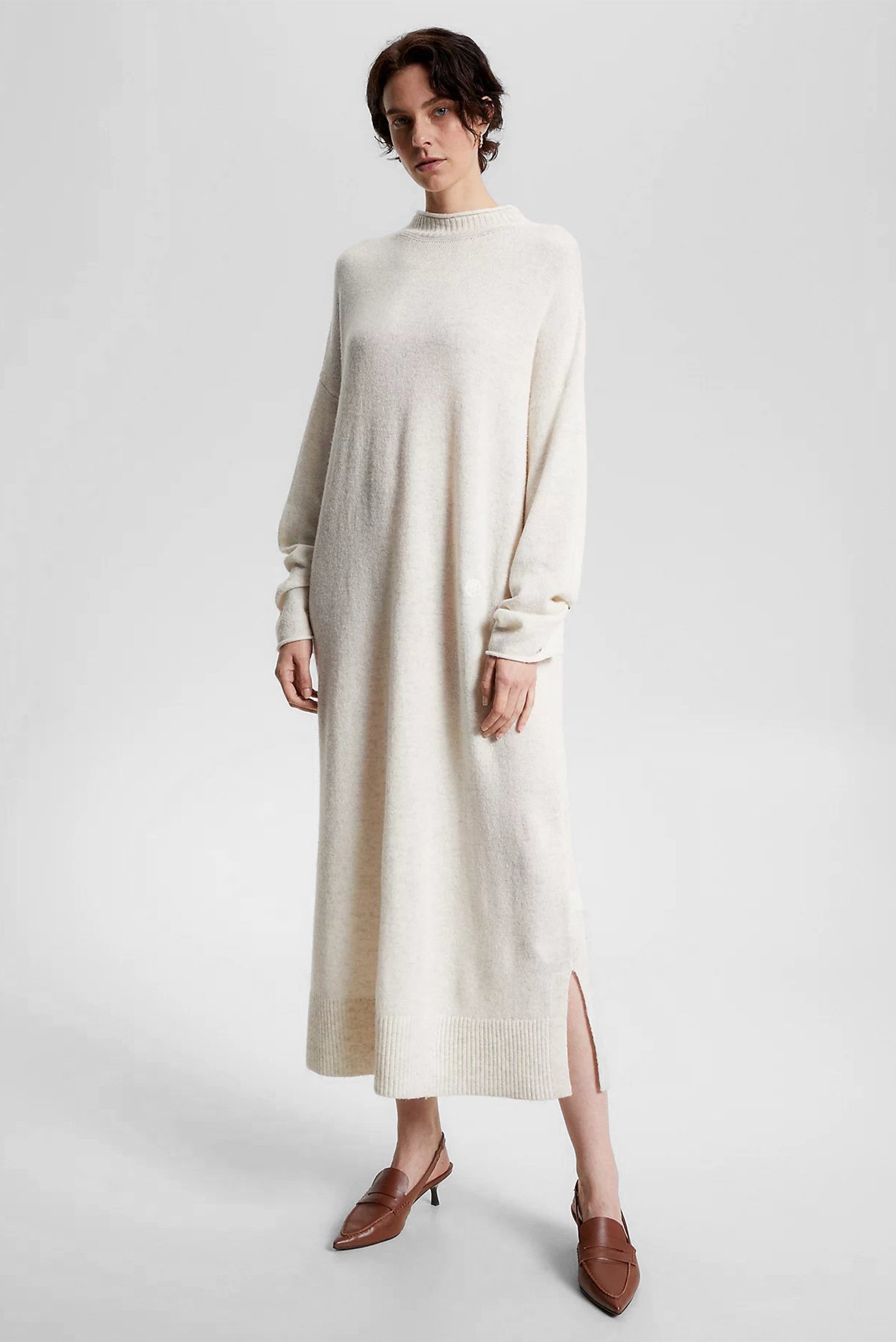 Жіноча біла вовняна сукня SOFT WOOL MIDI 1