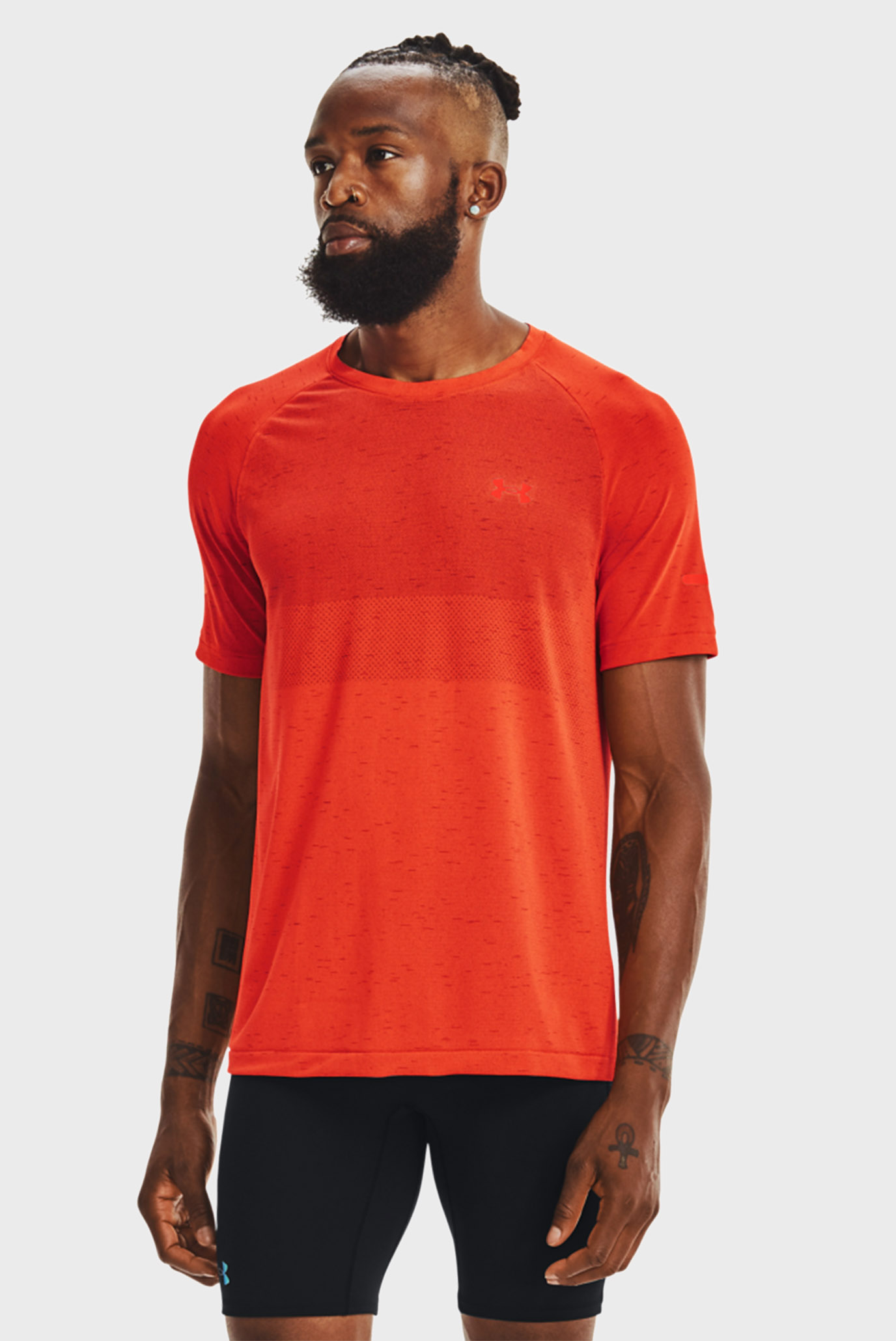 Чоловіча помаранчева футболка UA Seamless Run SS 1