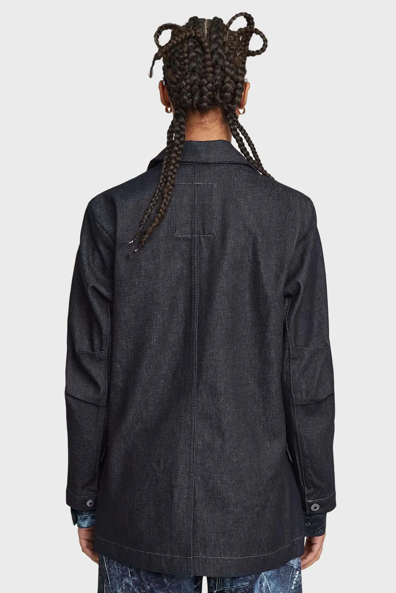 Женский темно-синий джинсовый жакет Oversized 3