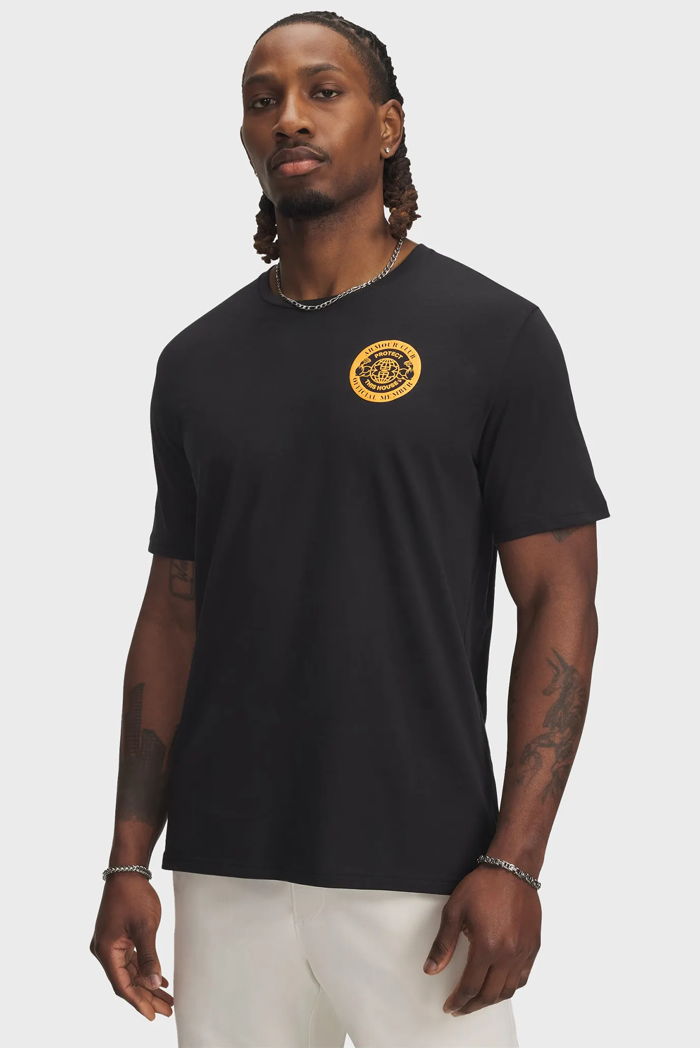 Чоловіча чорна футболка UA ARMOUR CLUB SS 1