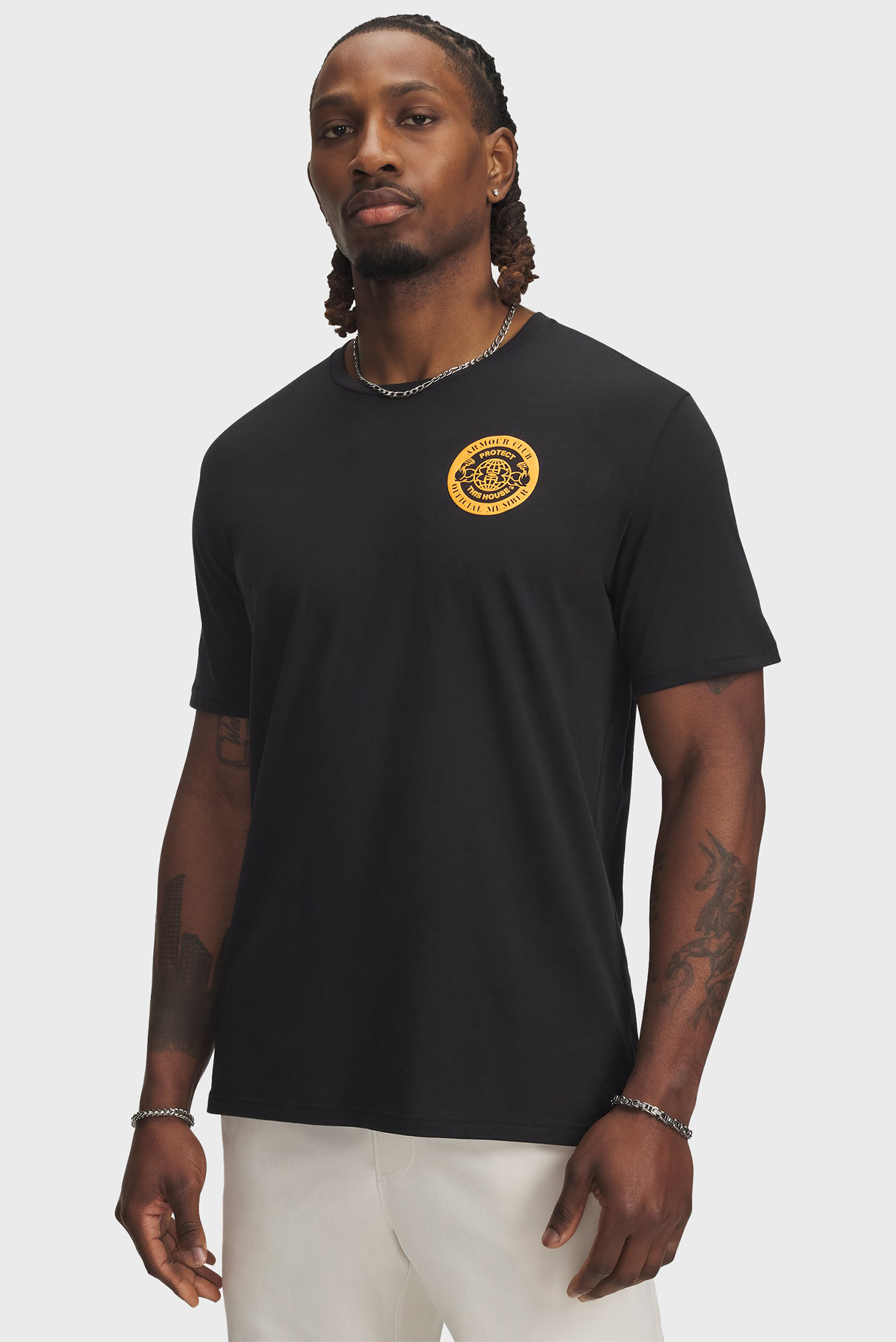 Мужская черная футболка UA ARMOUR CLUB SS Черный XXL Under Armour 6005612-001 Мужская черная футболка UA ARMOUR CLUB SS Черный XXL Under Armour 6005612-001
