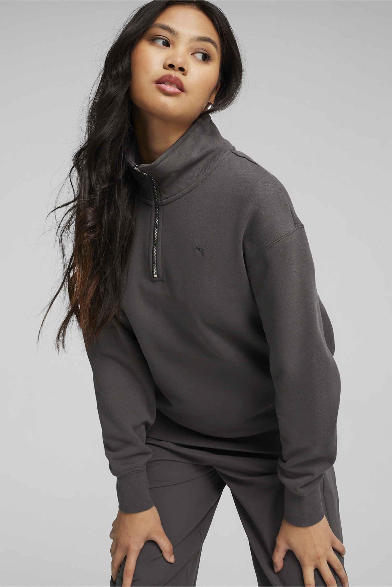 Женская серая спортивная кофта YONA Half-zip Sweatshirt 1
