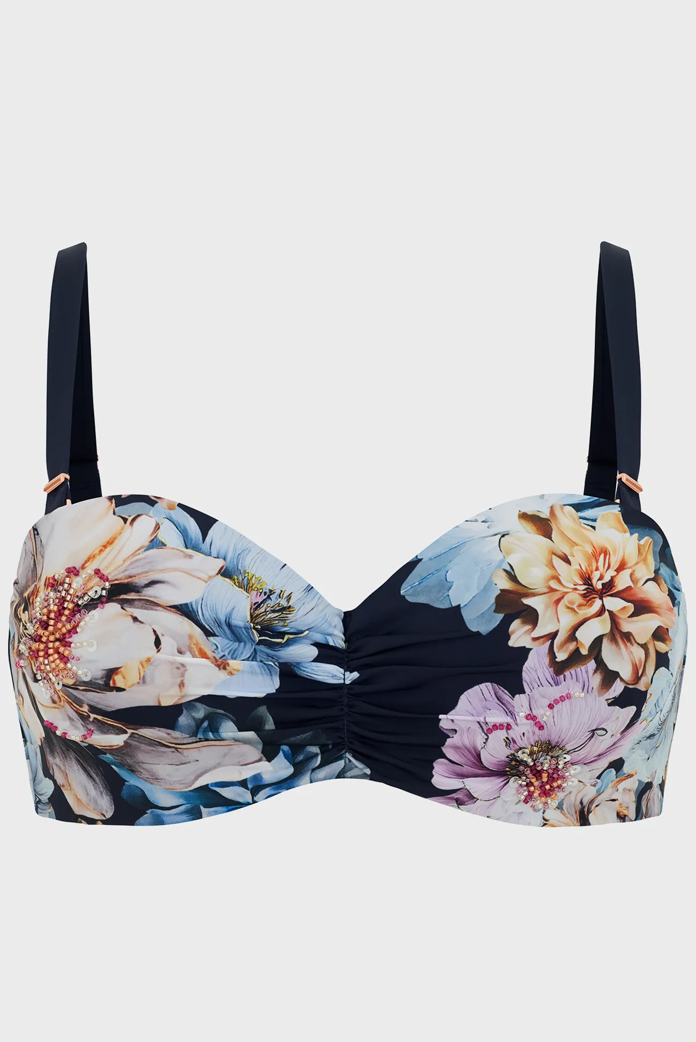 Жіночий темно-синій ліф від купальника з візерунком 6