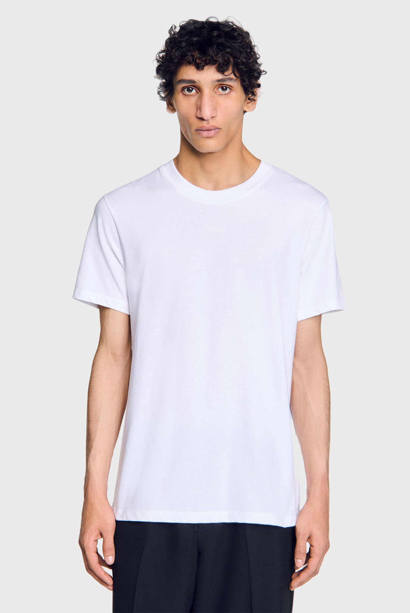 Мужская белая футболка Белый XXL Sandro SHPTS01563_Optic White Мужская белая футболка Белый XXL Sandro SHPTS01563_Optic White