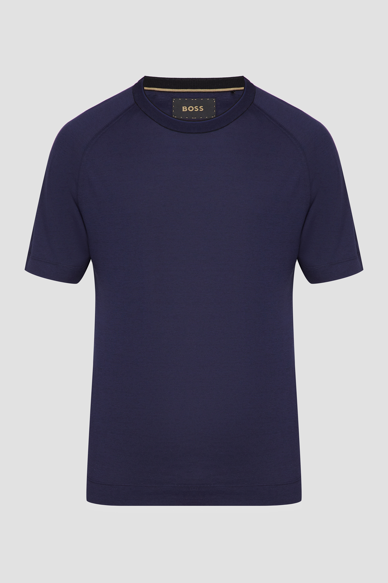 Мужская темно-синяя шелковая футболка 1