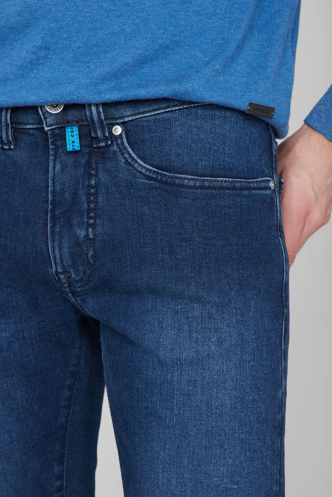 Мужские темно-синие джинсы 5