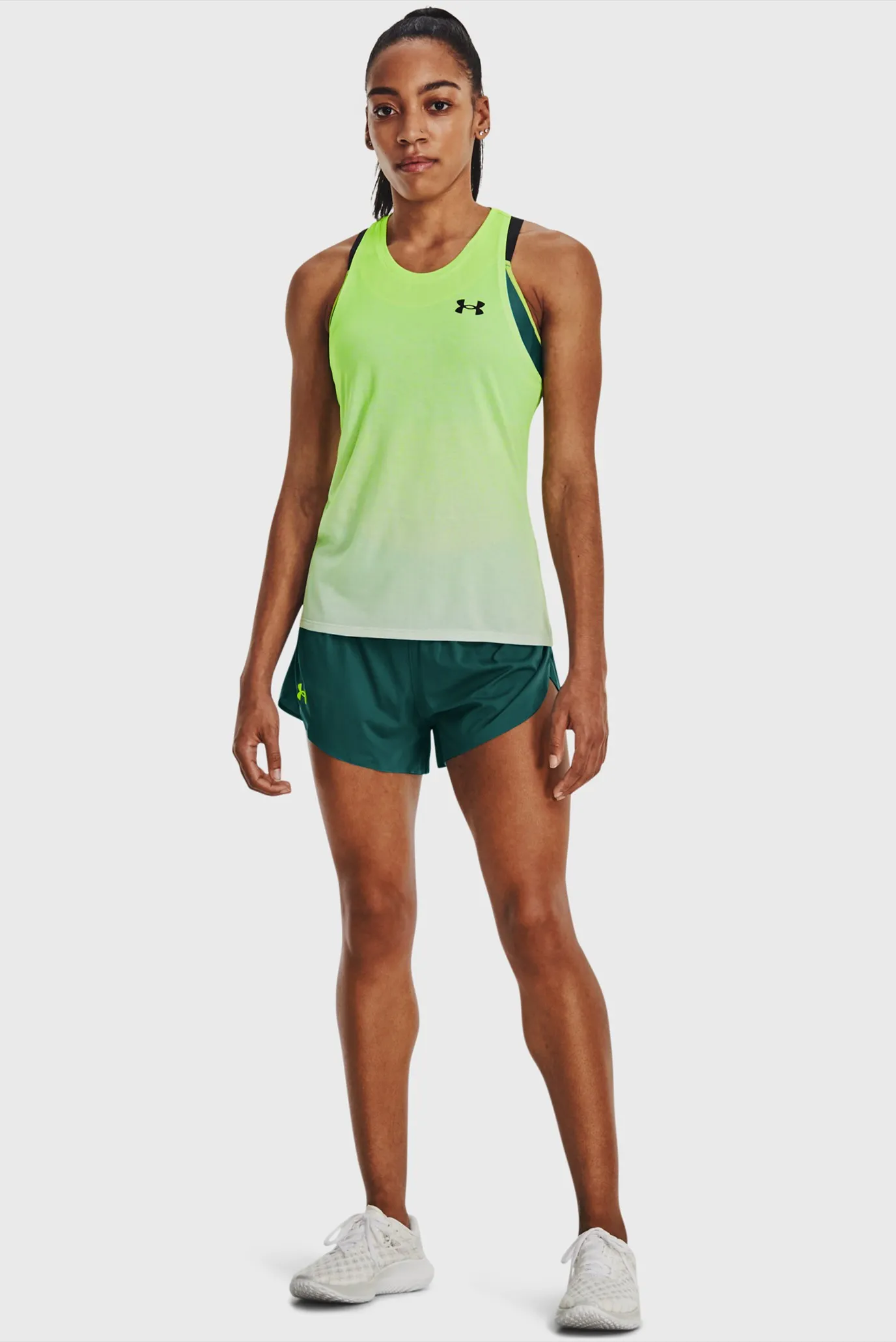 Жіноча салатова майка UA RUSH CICADA SINGLET 3