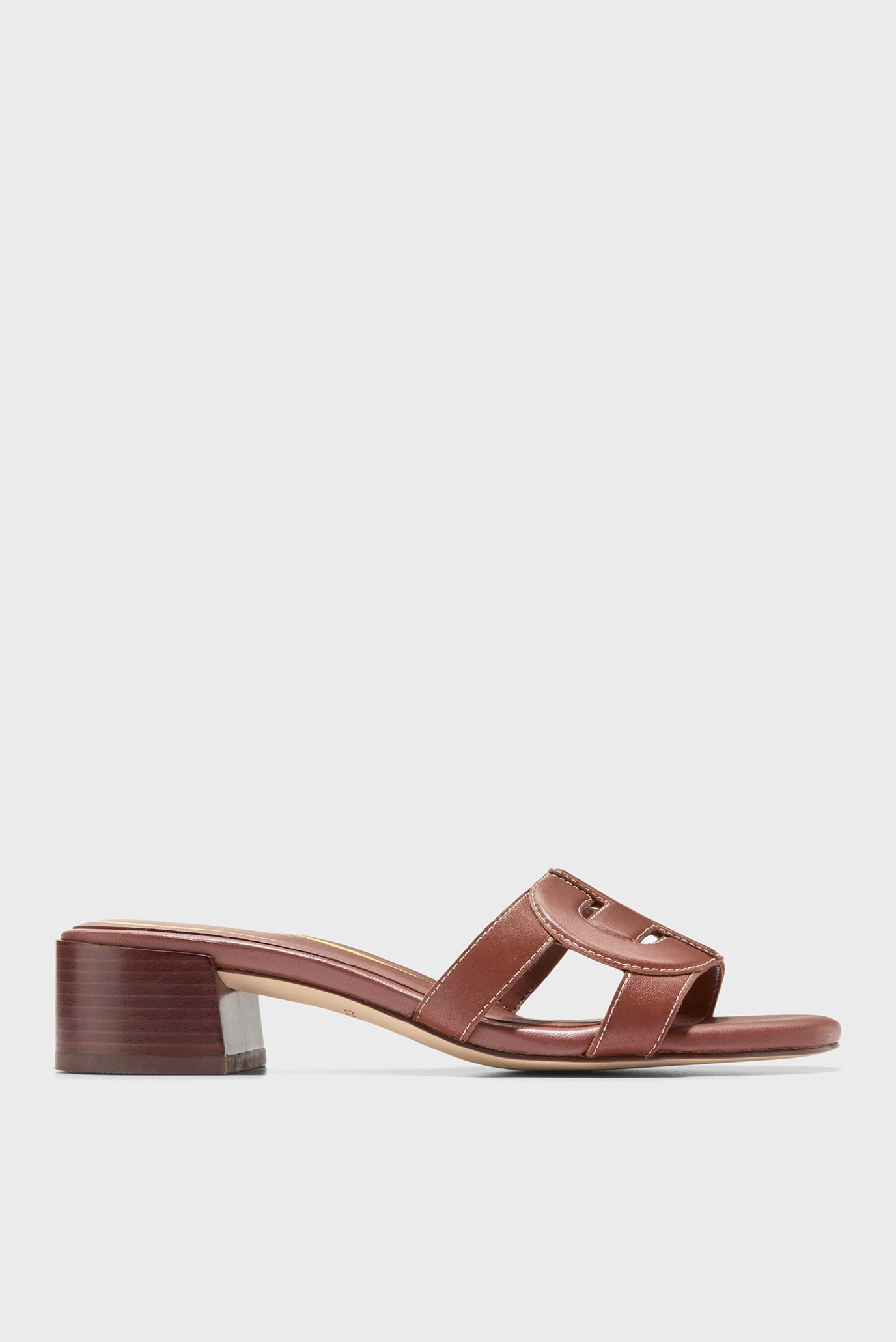 Женские коричневые кожаные мюли Chrisee Block Heel Sandal 1