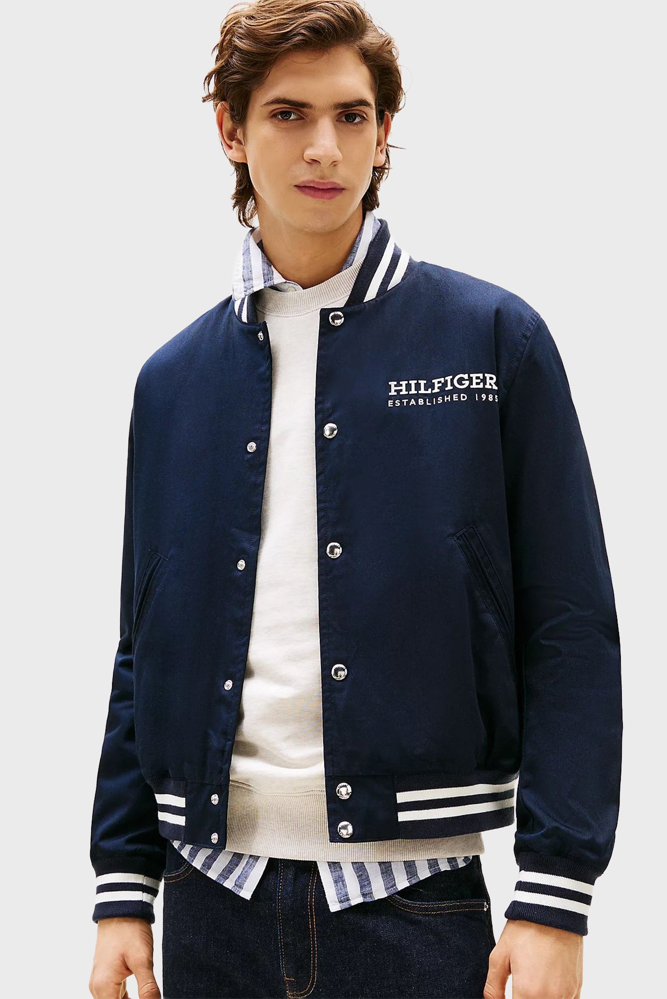 Мужской темно-синий бомбер AMERICANA VARSITY JKT Синий M Tommy Hilfiger MW0MW40647 Мужской темно-синий бомбер AMERICANA VARSITY JKT Синий M Tommy Hilfiger MW0MW40647