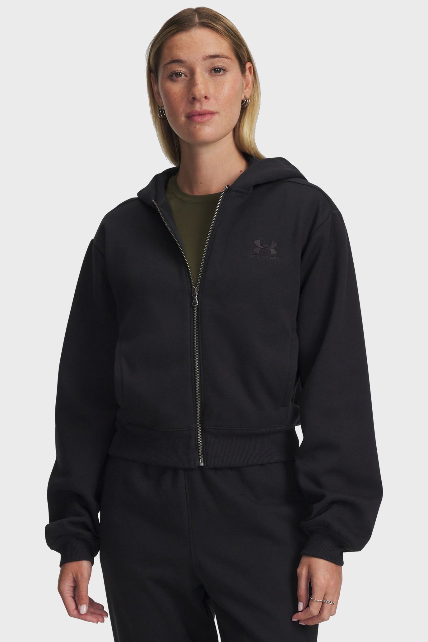 Женское черное худи UA Icon Vida Flc Hoodie Черный XS Under Armour 6003674-005 Женское черное худи UA Icon Vida Flc Hoodie Черный XS Under Armour 6003674-005