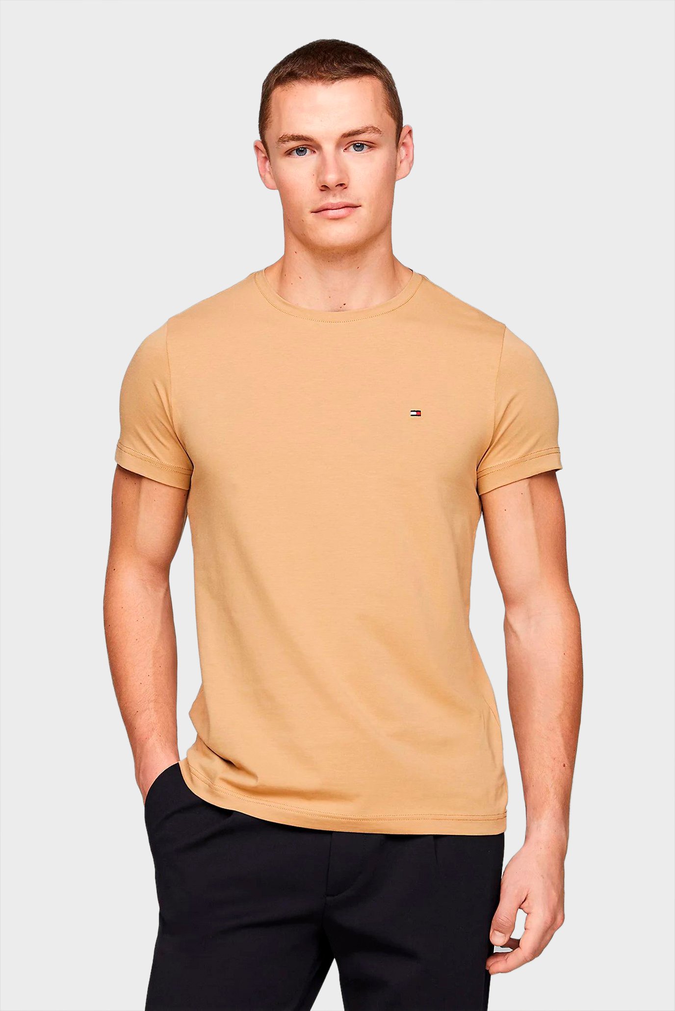 Чоловіча бежева футболка STRETCH SLIM FIT TEE 1