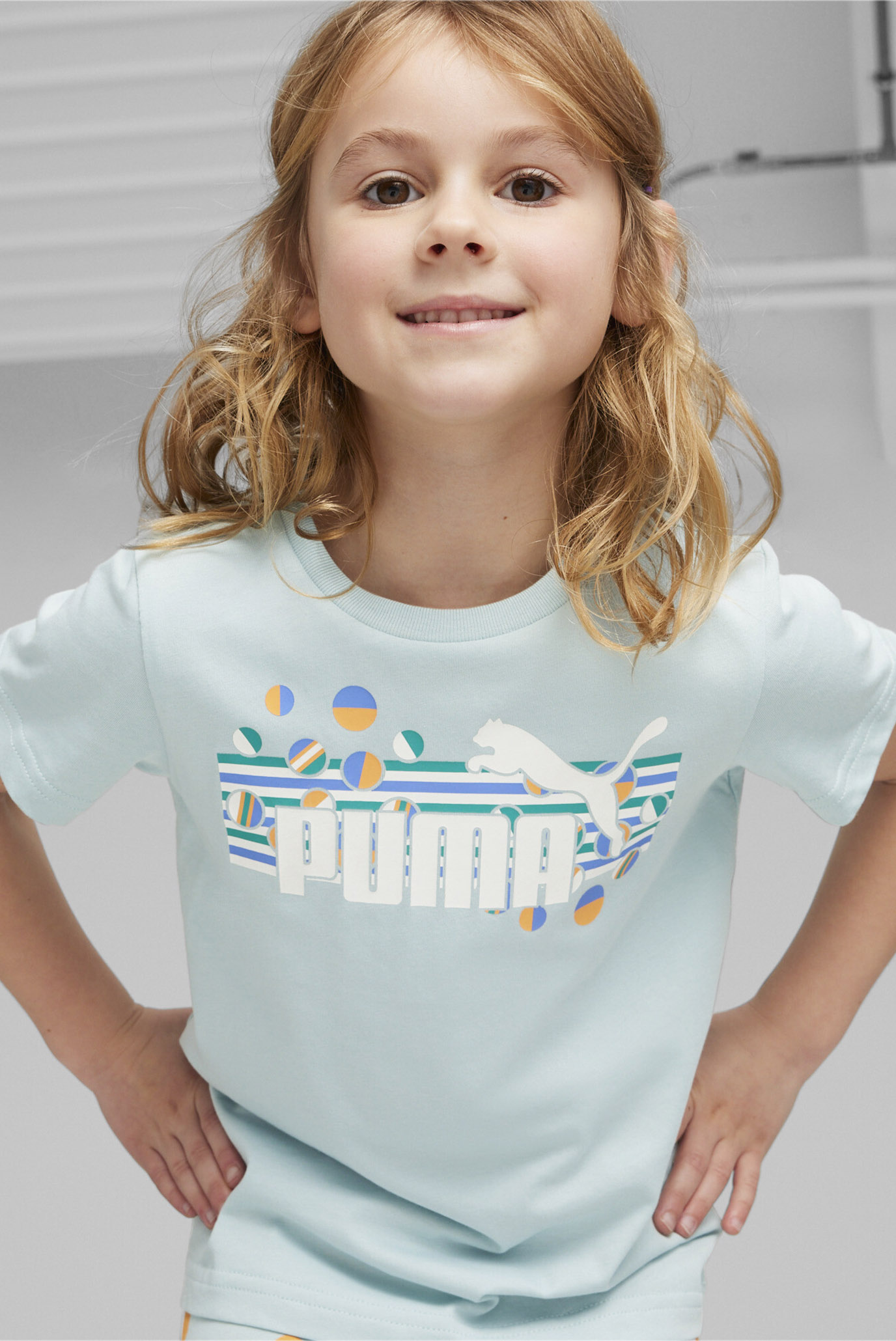 Детская голубая футболка ESS+ SUMMER CAMP Kids' Tee 1