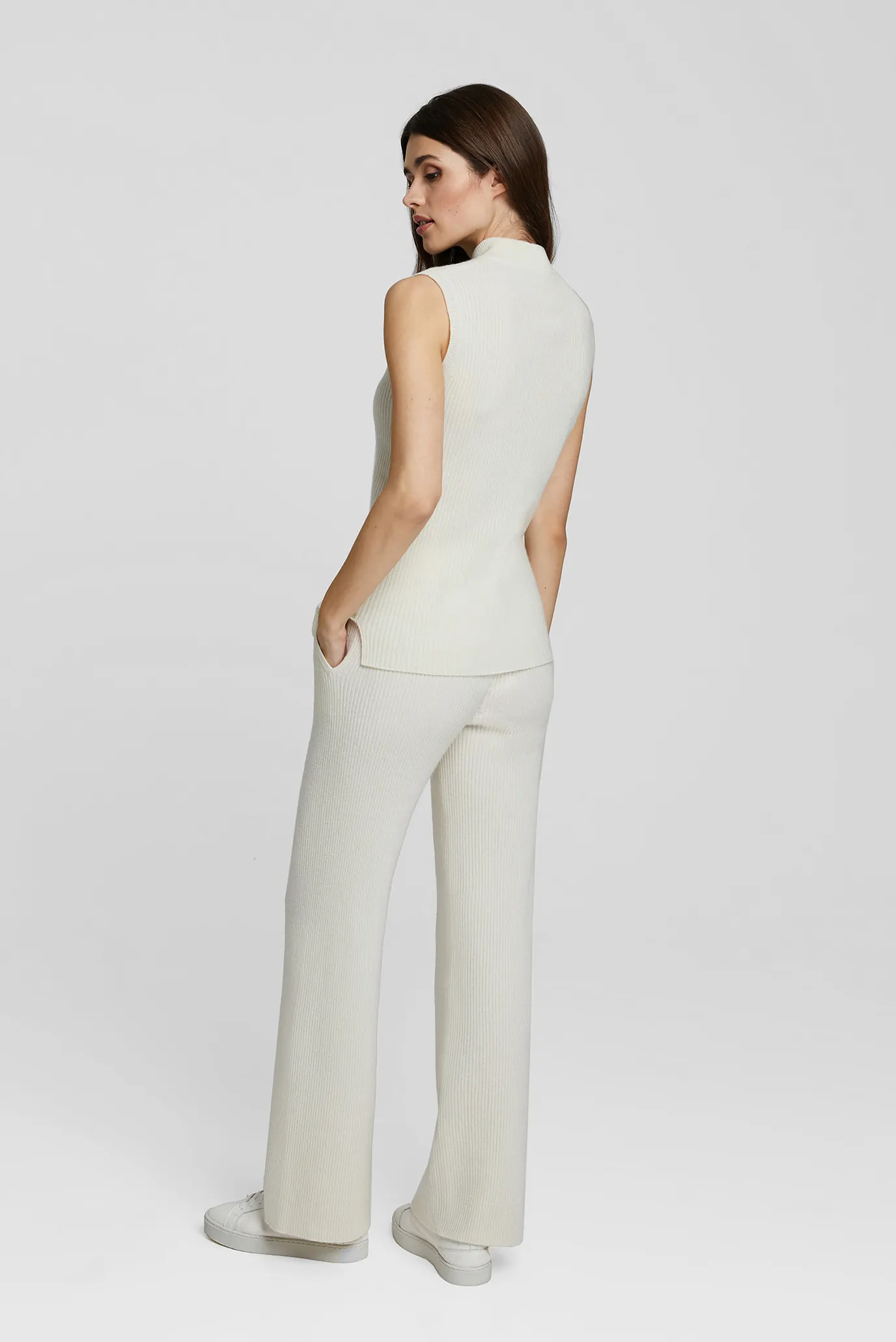 Женские белые кашемировые брюки 3