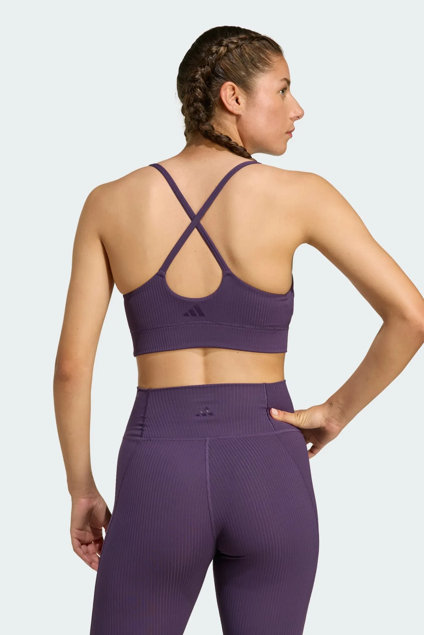 Жіночий фіолетовий топ adidas All Me Light Support Rib Long Line 3